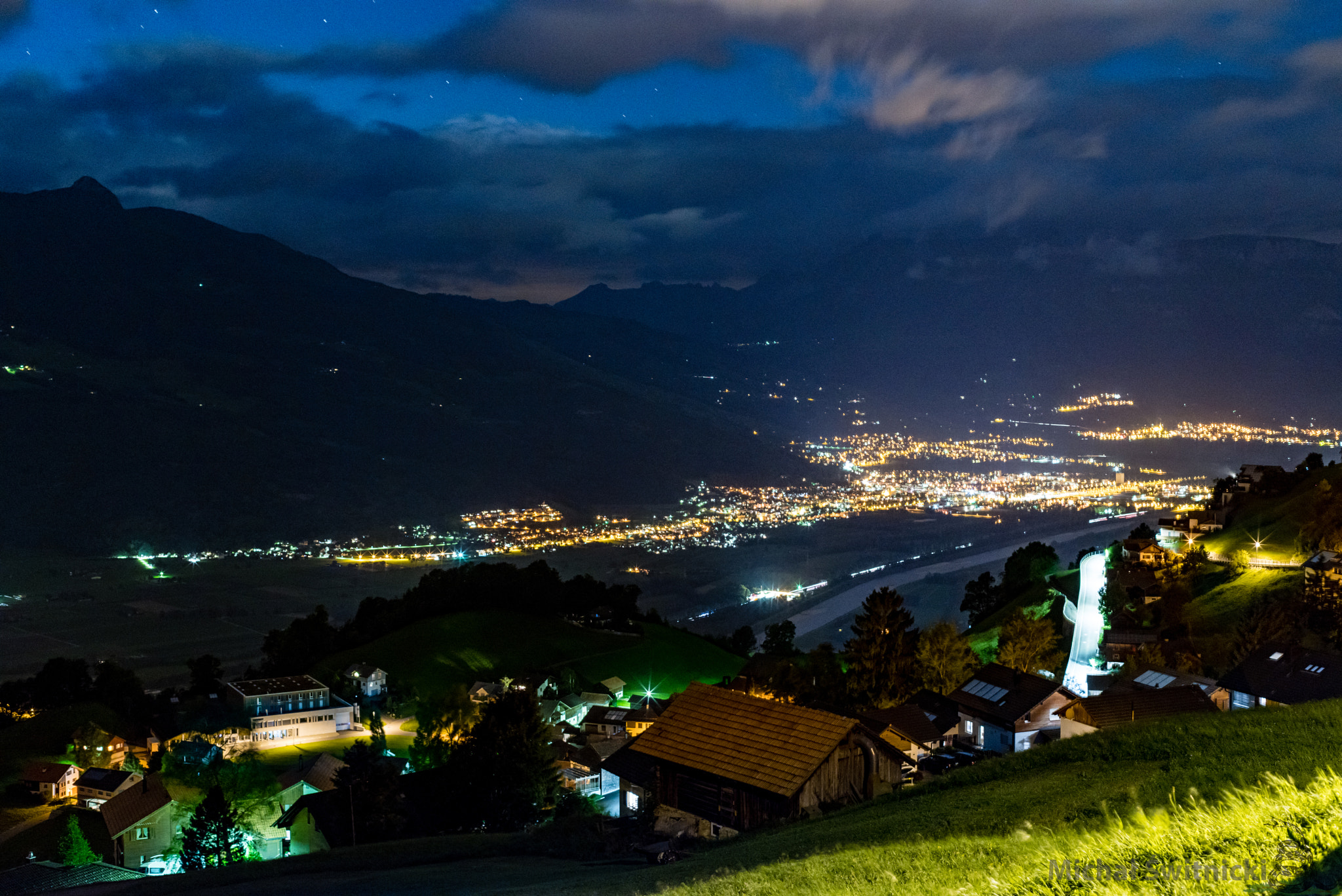 Pentax K-1 + Pentax smc FA 43mm F1.9 Limited sample photo. Vaduz nightscape from winchel photography