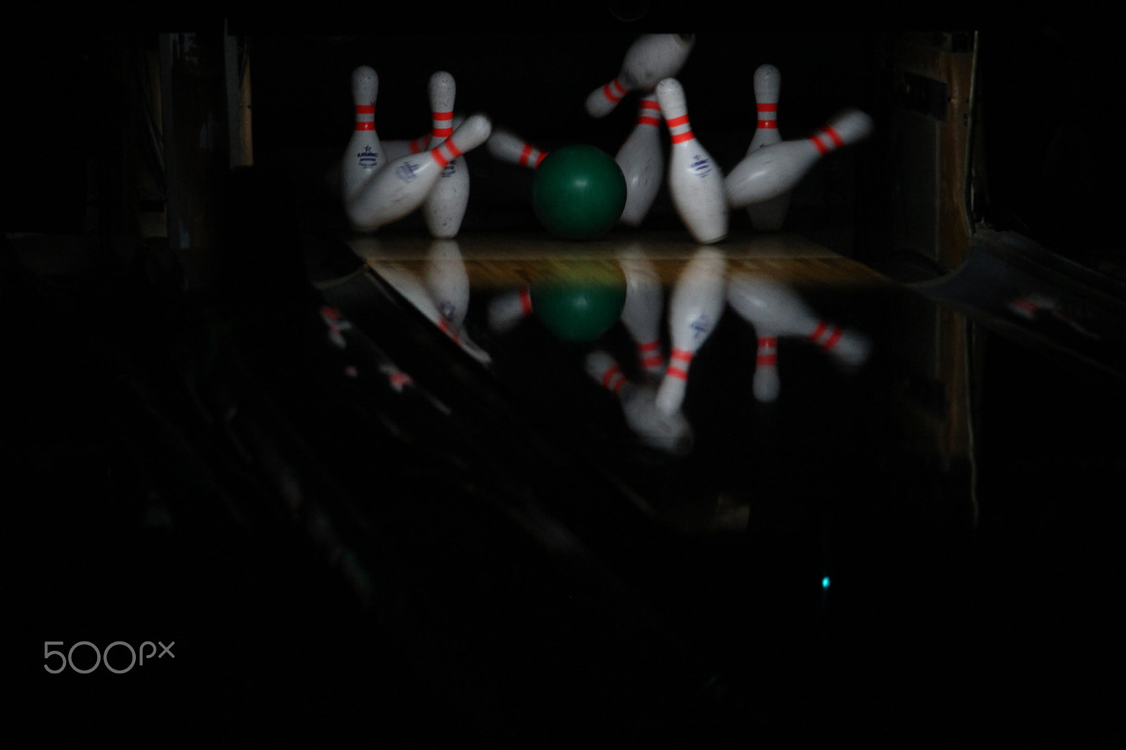 Canon EF-S 55-250mm F4-5.6 IS sample photo. The bowling pins go smash photography