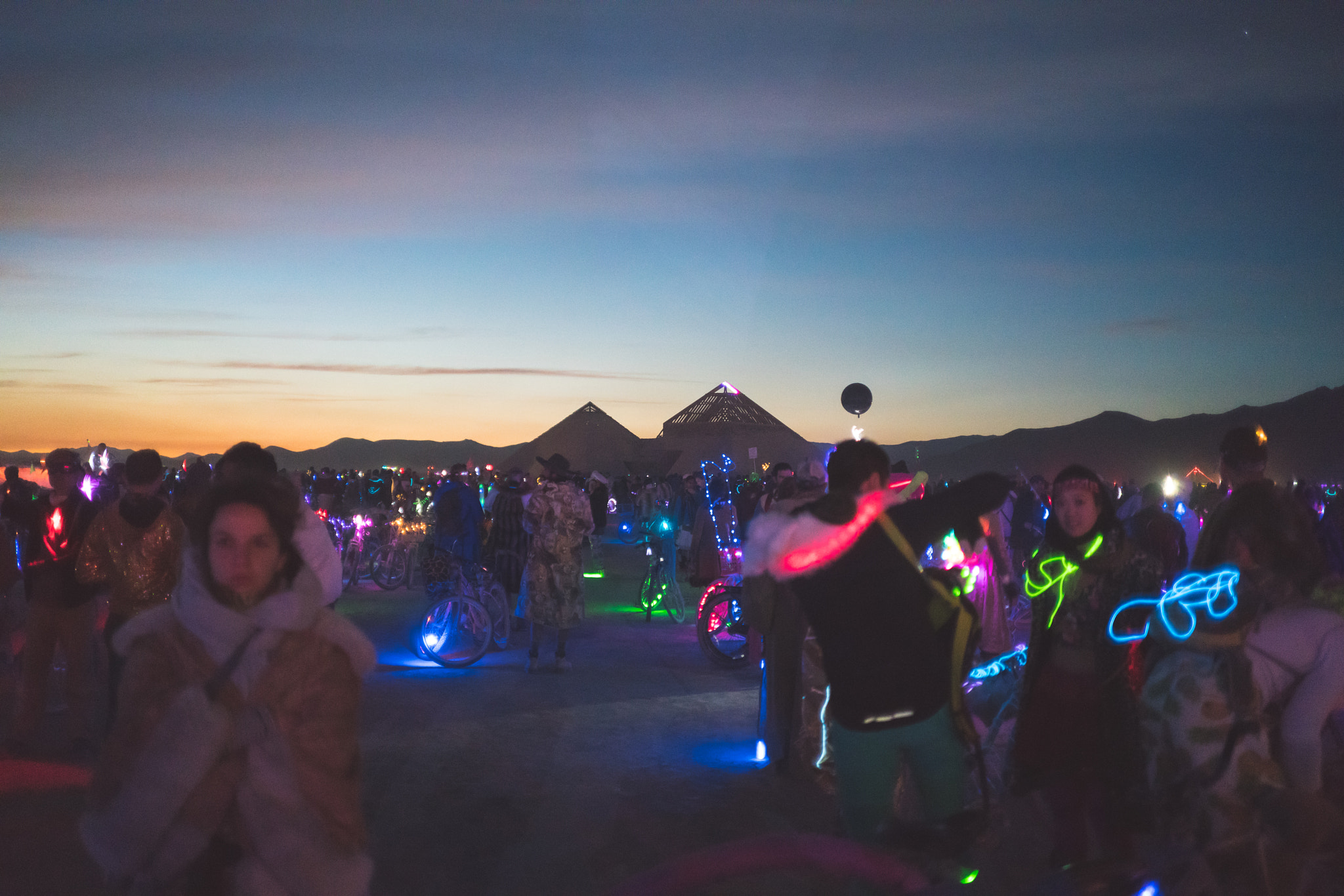 E 35mm F2 sample photo. The catacombs at burning man photography