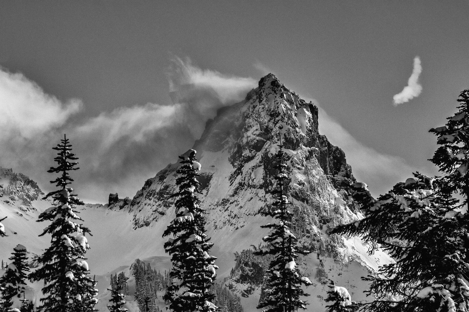Canon EOS 500D (EOS Rebel T1i / EOS Kiss X3) + Sigma 50-500mm F4.5-6.3 DG OS HSM sample photo. Unicorn peak, part of the tatoosh mountain range in washington as viewed from mt. rainier. photography