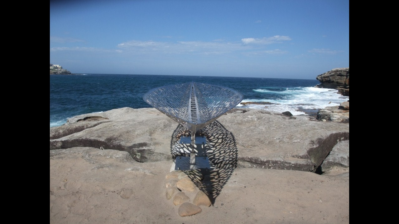 Fujifilm FinePix F100fd sample photo. Sculpture by the sea photography