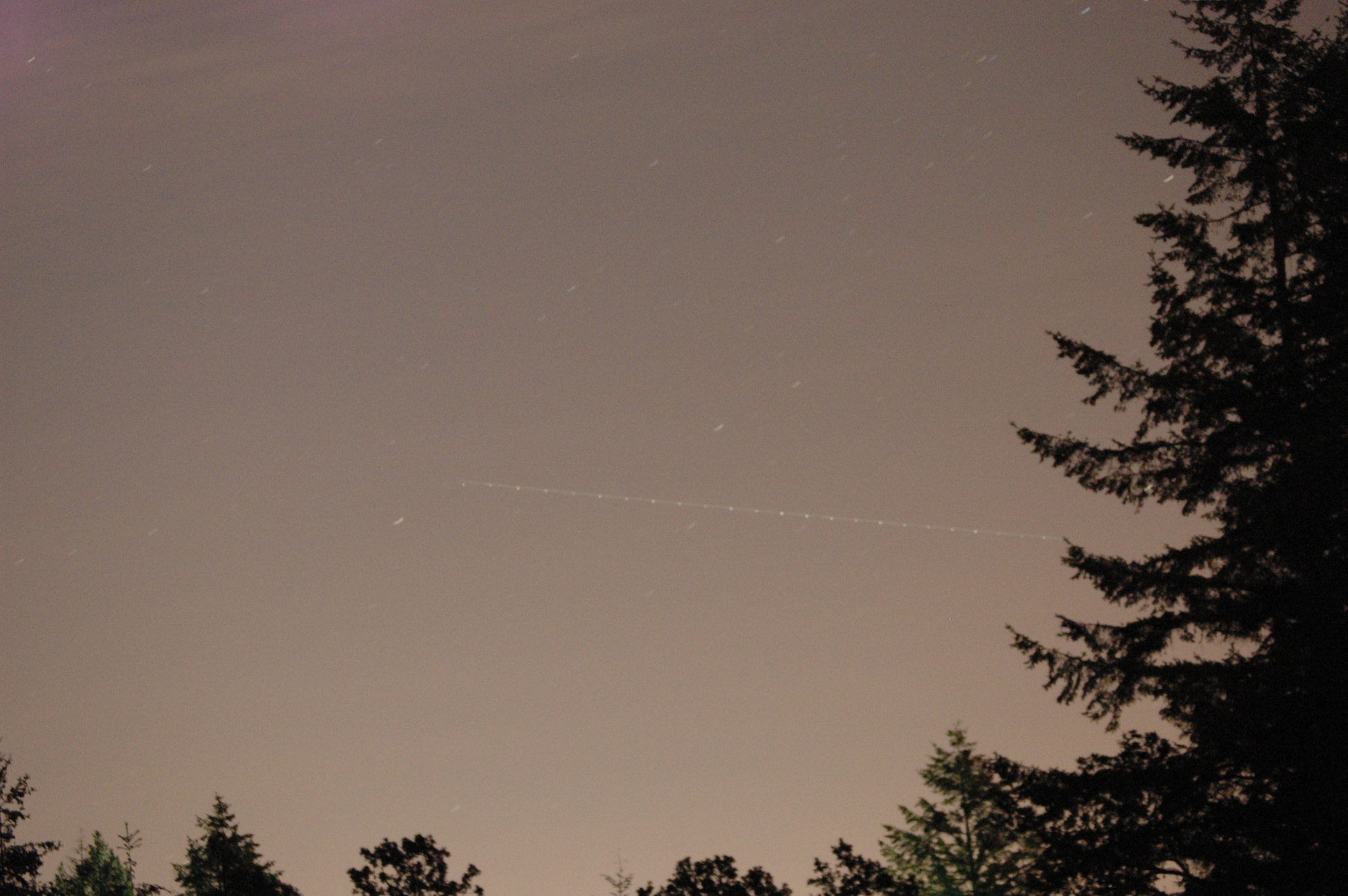 Nikon D70s sample photo. Airplane in night sky photography