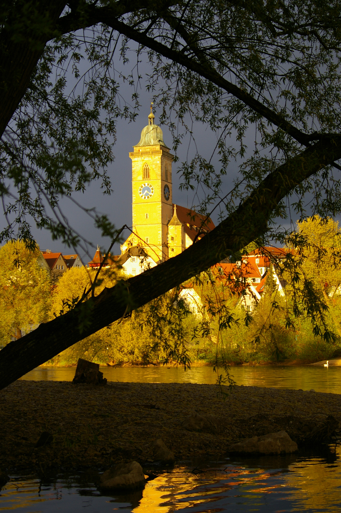 Pentax K100D Super + Pentax smc DA 50-200mm F4-5.6 ED sample photo. Church shines in last evening light photography