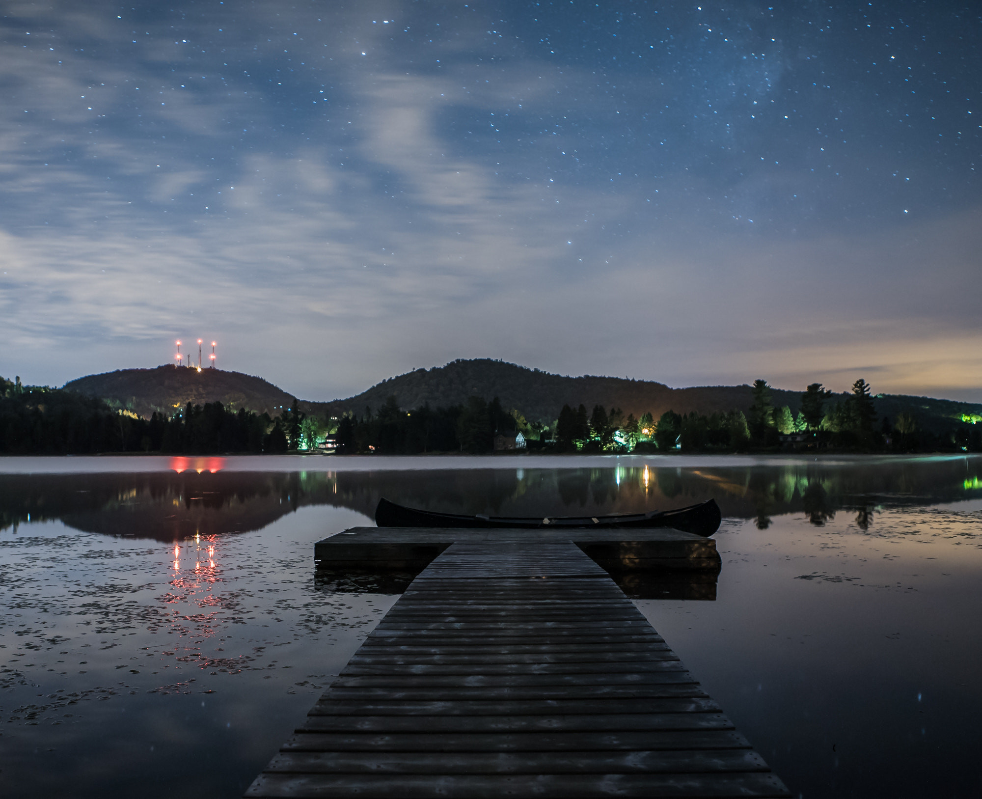 Sony a7S sample photo. Night at the lake photography