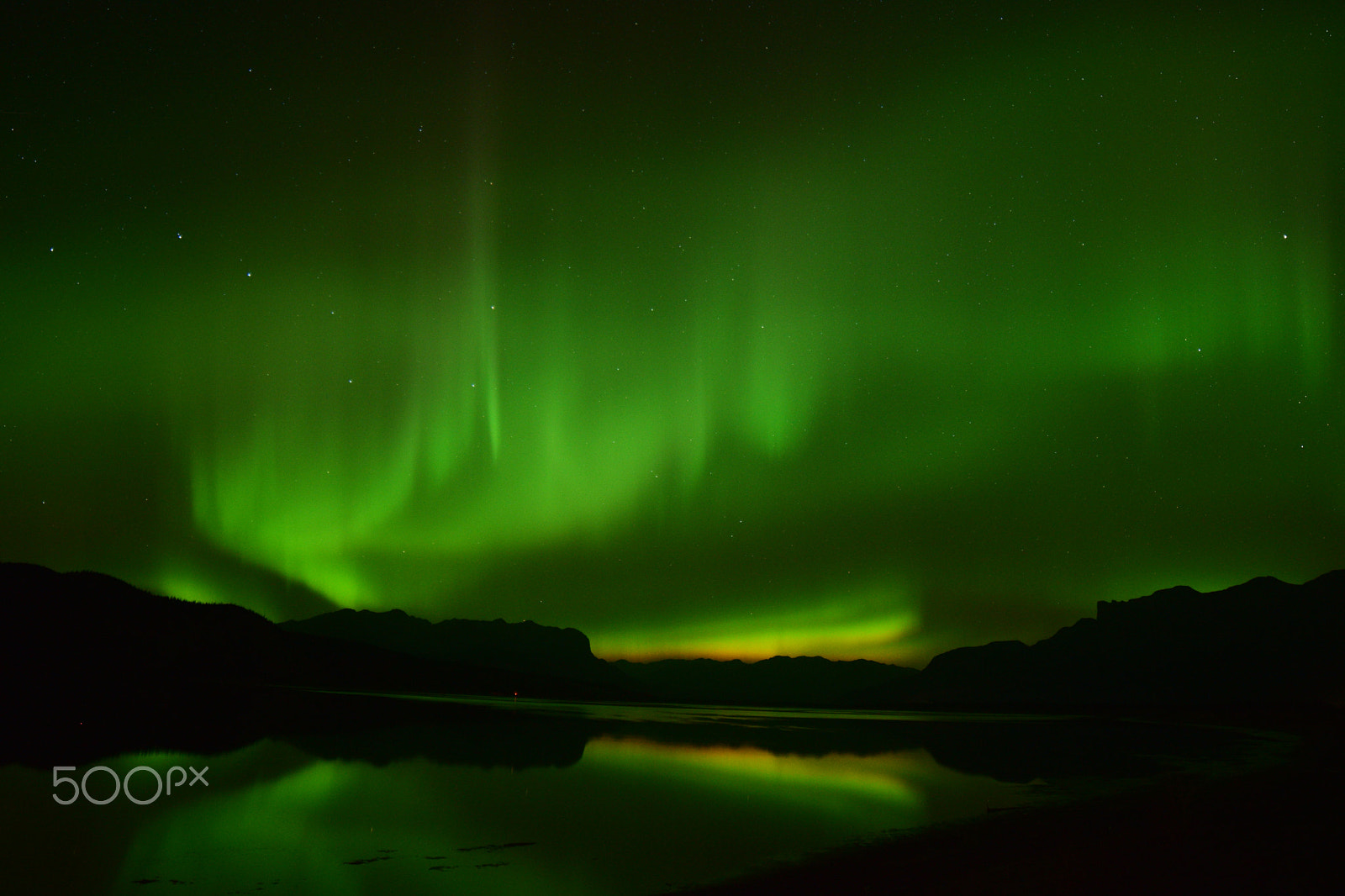Samyang 14mm F2.8 ED AS IF UMC sample photo. Northern lights in jasper photography