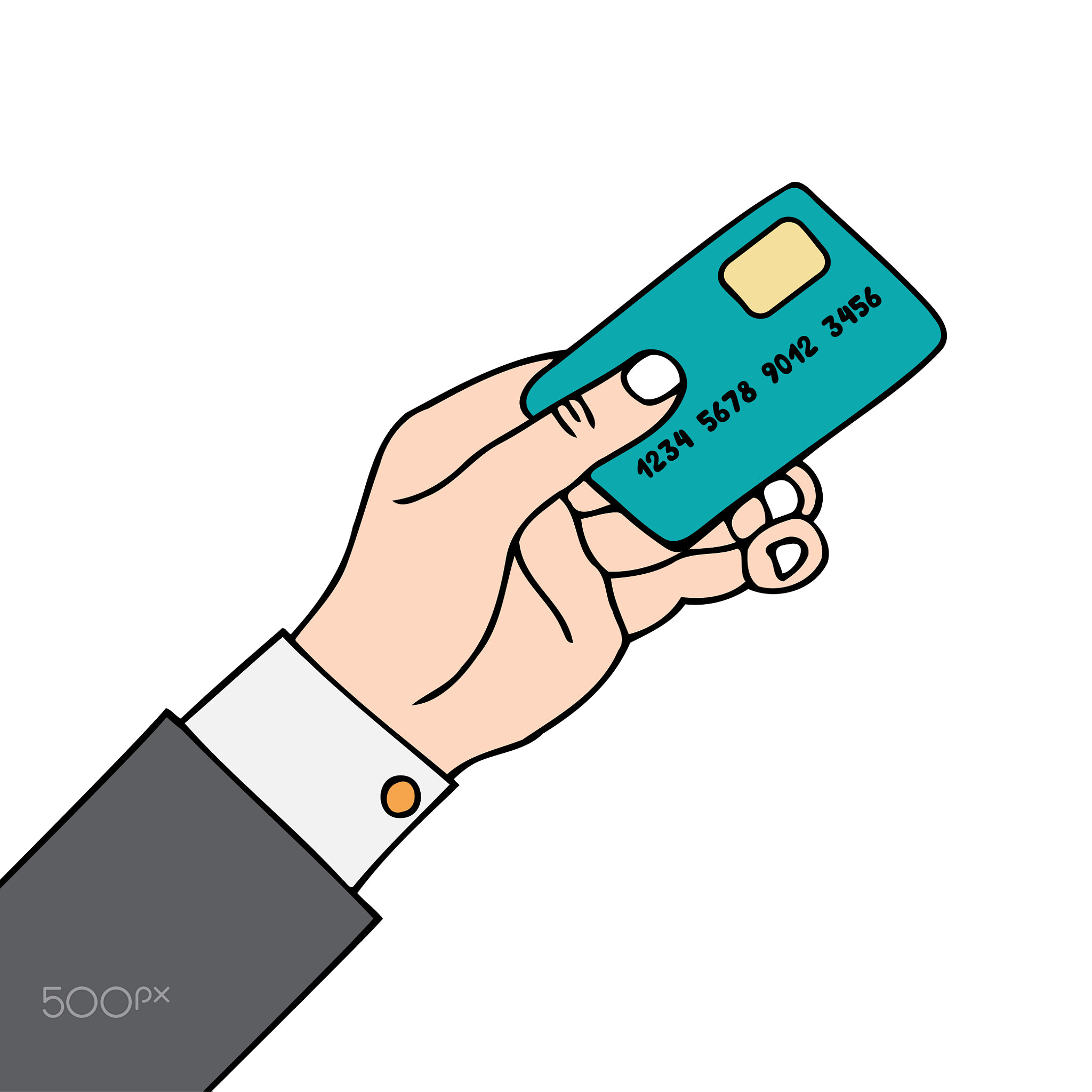 hand with card