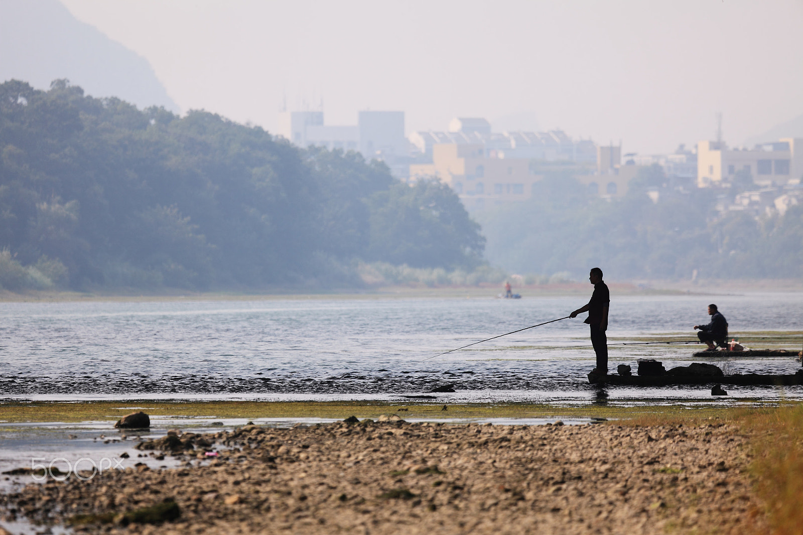 Canon EOS 5D Mark II + Canon EF 100-400mm F4.5-5.6L IS USM sample photo. Fishing by river li in guilin photography