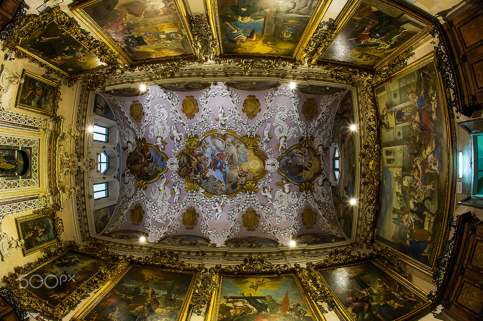 Canon EOS 6D + Canon EF 15mm F2.8 Fisheye sample photo. Cagliari affresco sacrestia chiesa san michele photography