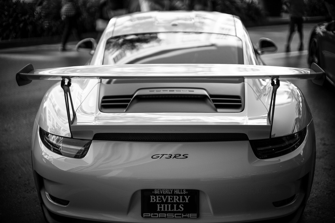 Leica Noctilux-M 50mm F0.95 ASPH sample photo. Porsche gt3 rs, rear, spoiler  photography