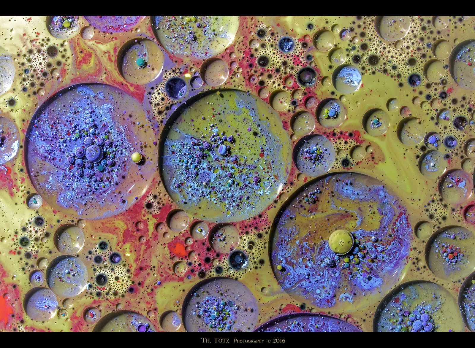 Olympus OM-D E-M5 sample photo. Acryl , oil and soap on milk photography