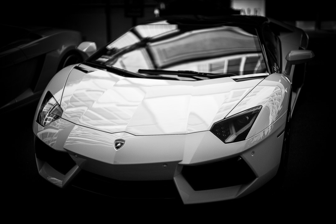 Leica Noctilux-M 50mm F0.95 ASPH sample photo. Lamborghini aventador, front photography