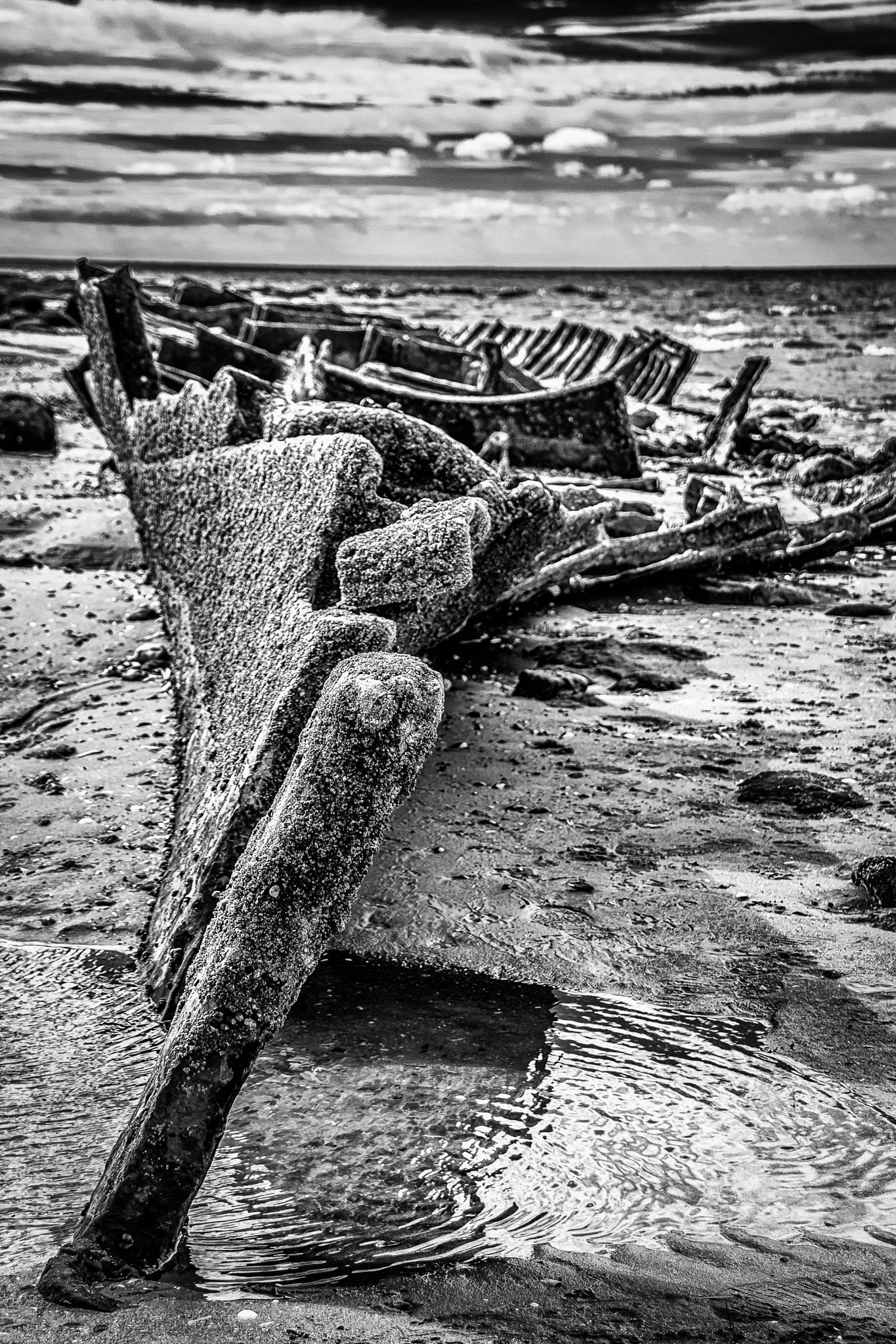Sigma 18-250mm F3.5-6.3 DC OS HSM sample photo. Shipwreck in black and white photography