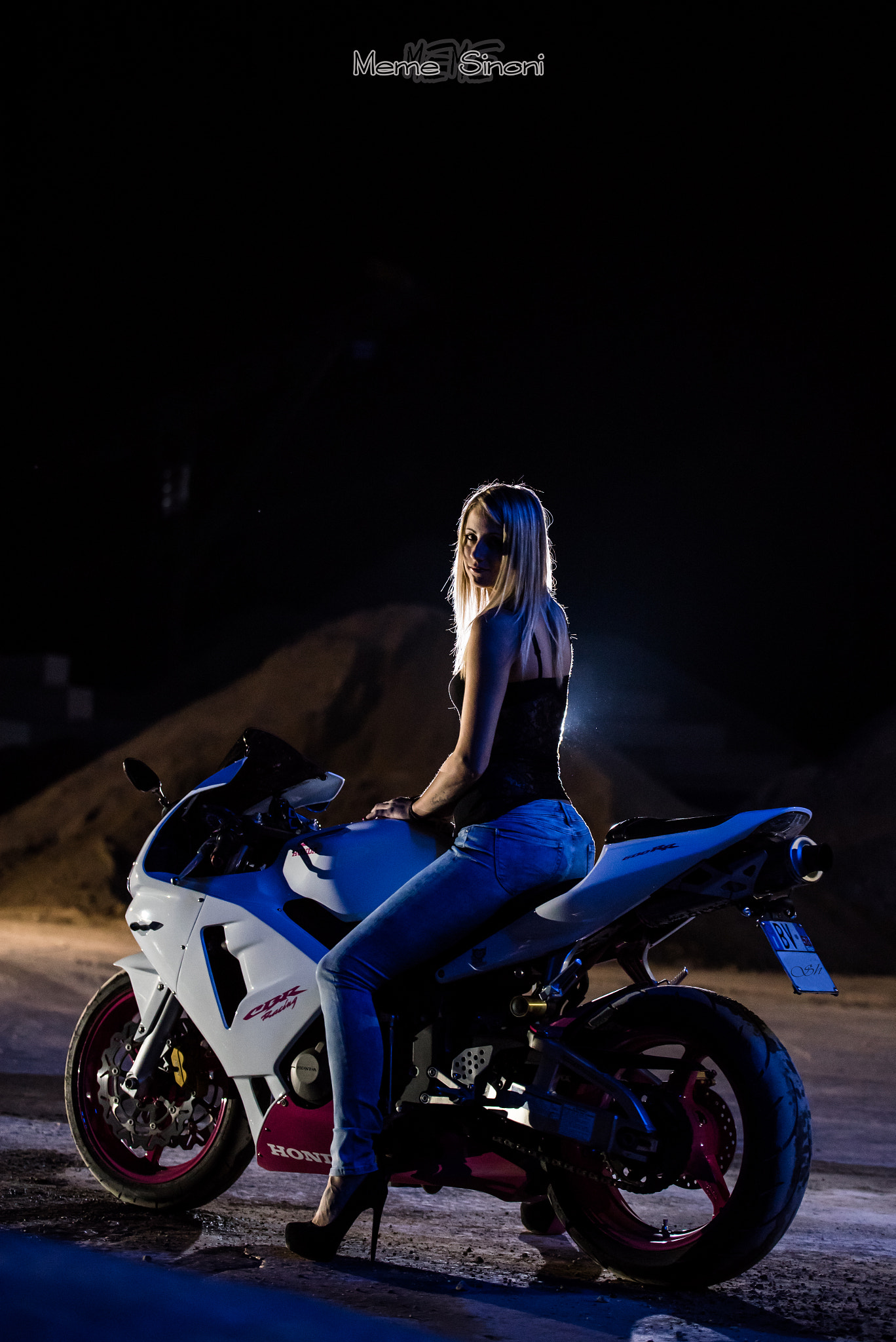 Nikon D750 sample photo. Blonde biker photography