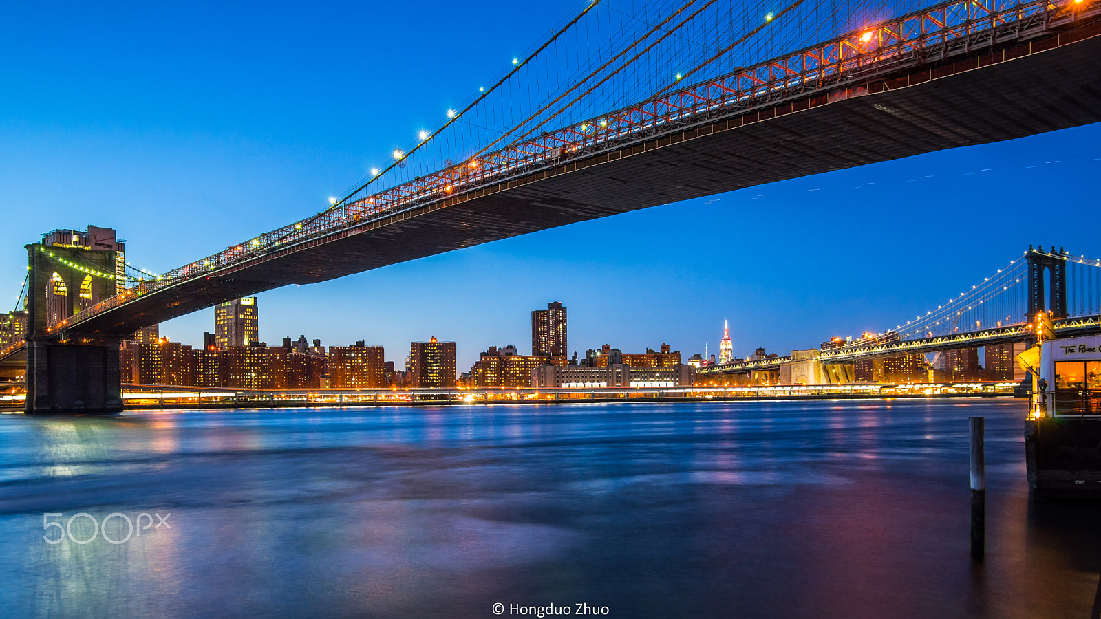 Minolta AF 17-35mm F2.8-4 (D) sample photo. Night brooklyn bridge photography