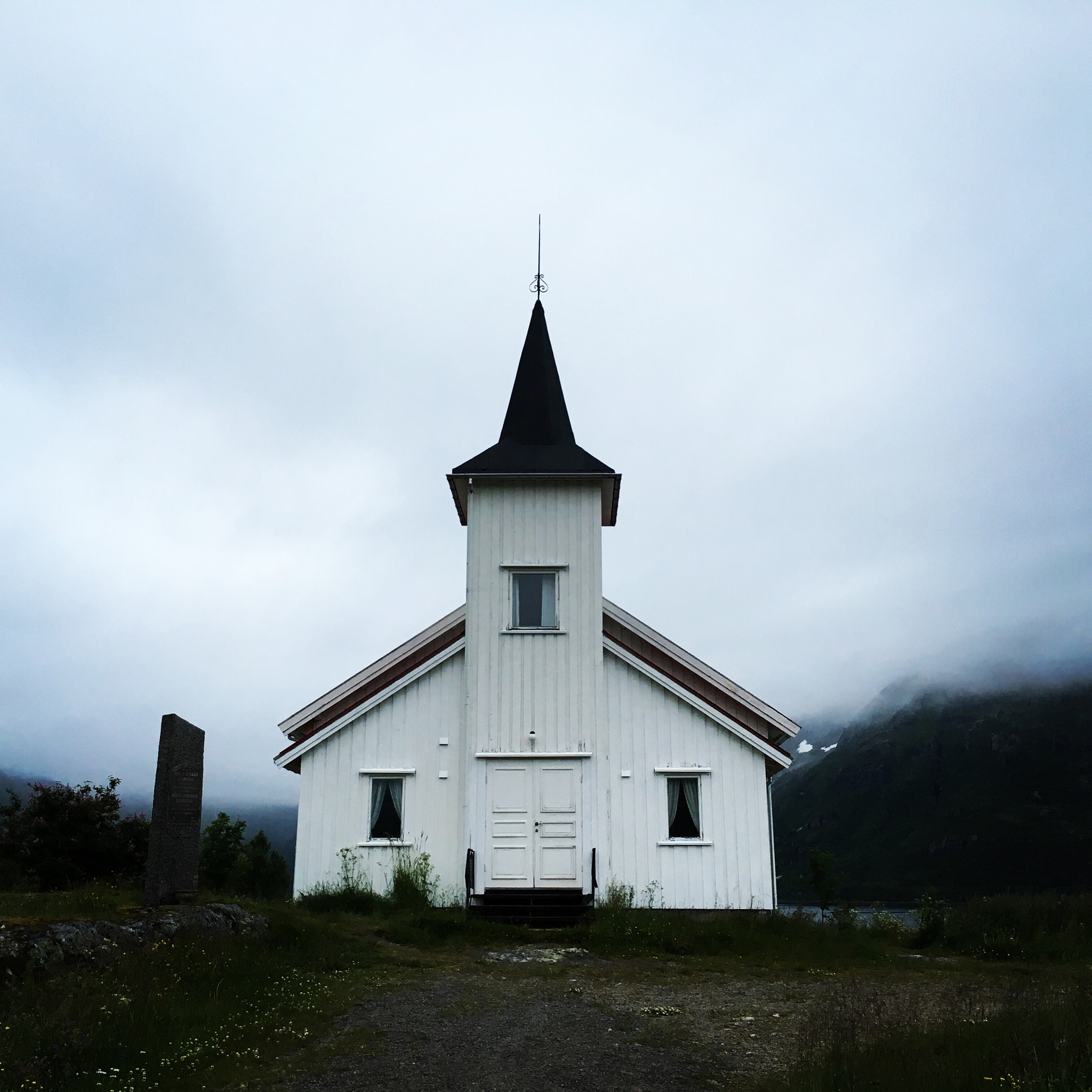 Hipstamatic 314 sample photo. Sildpollnes church in lofoten , norway photography