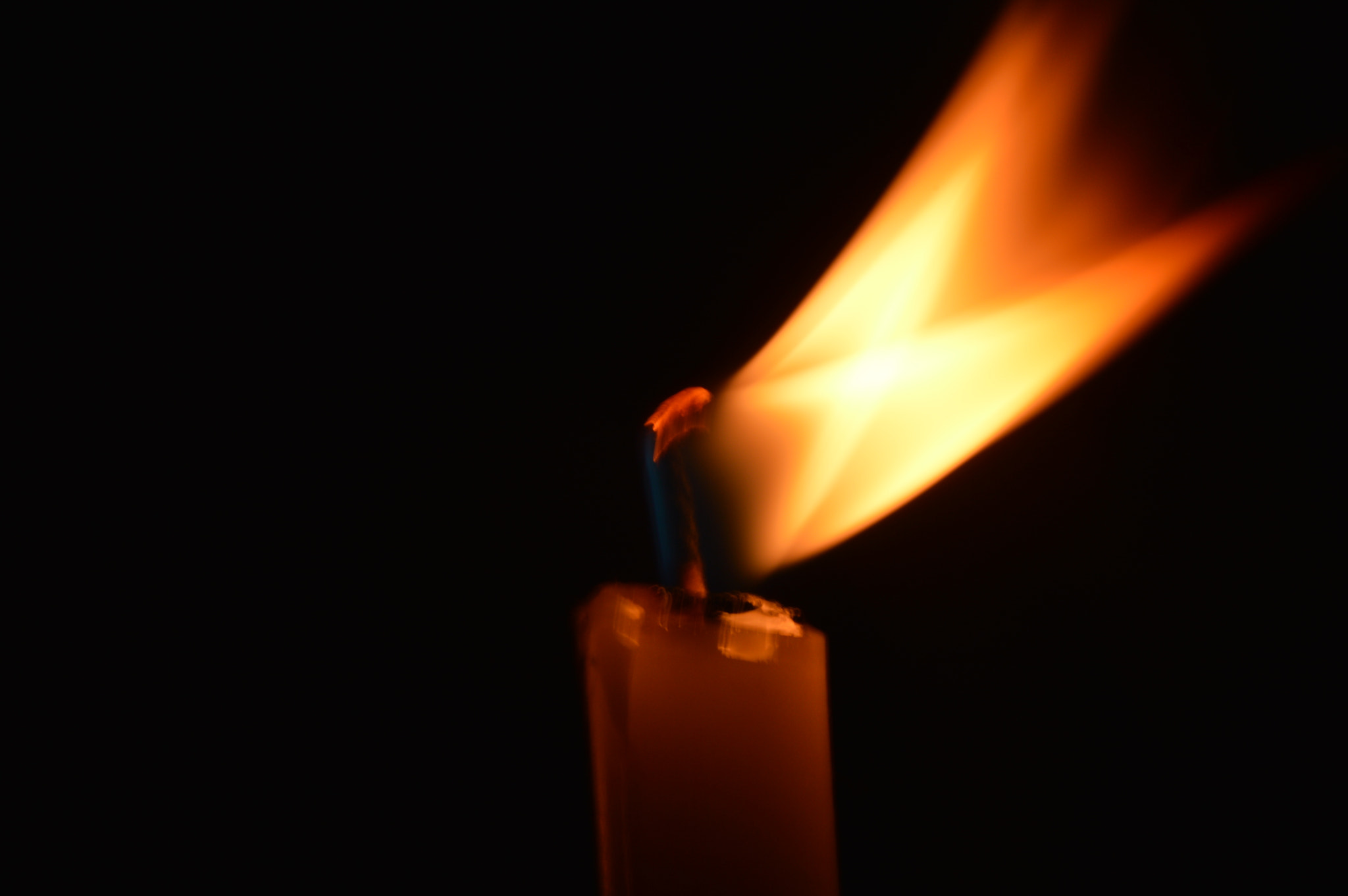 Nikon D3200 + Tamron SP 90mm F2.8 Di VC USD 1:1 Macro (F004) sample photo. Candle and wind photography