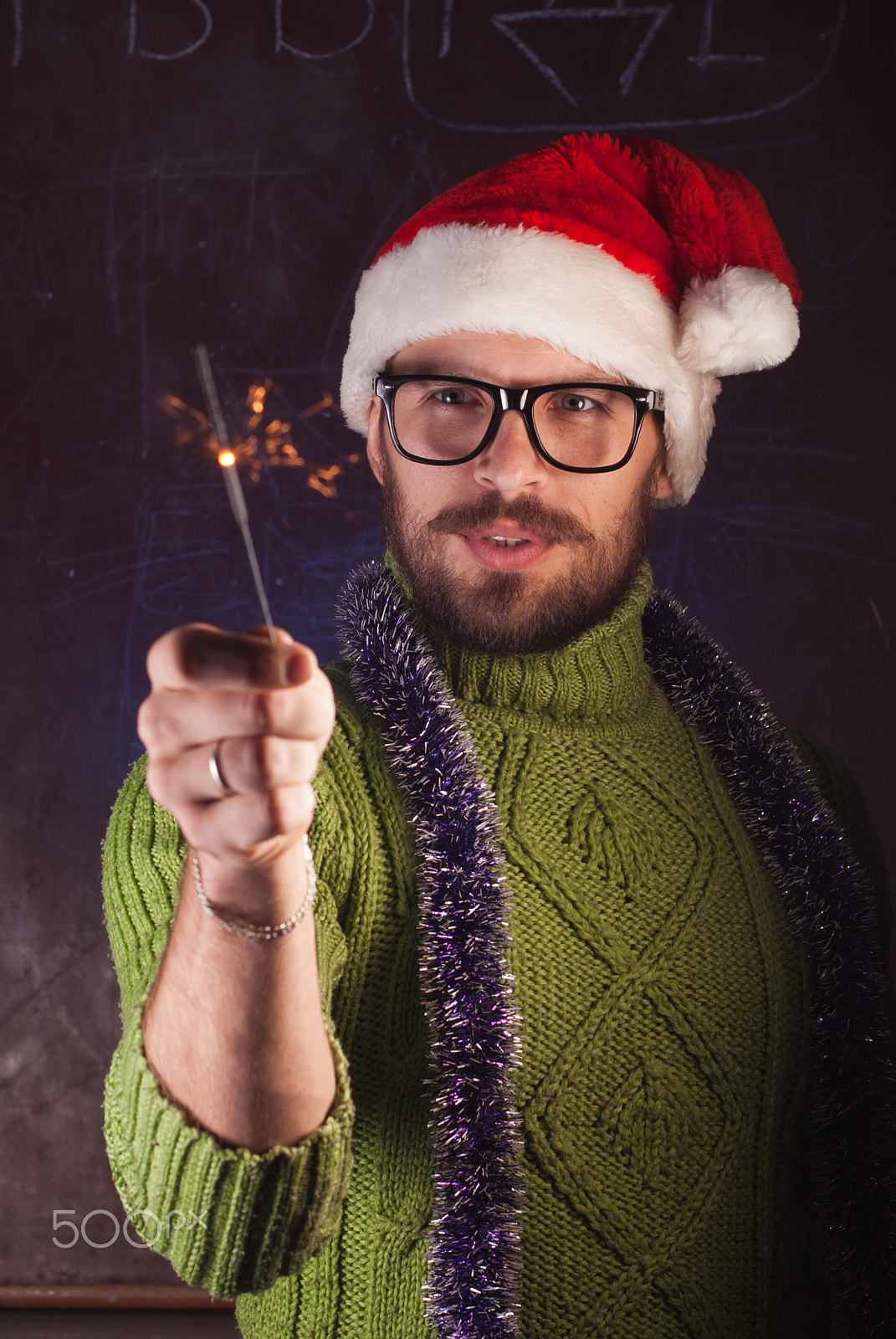 Nikon D80 sample photo. Young man with beard in a green knitted sweater photography