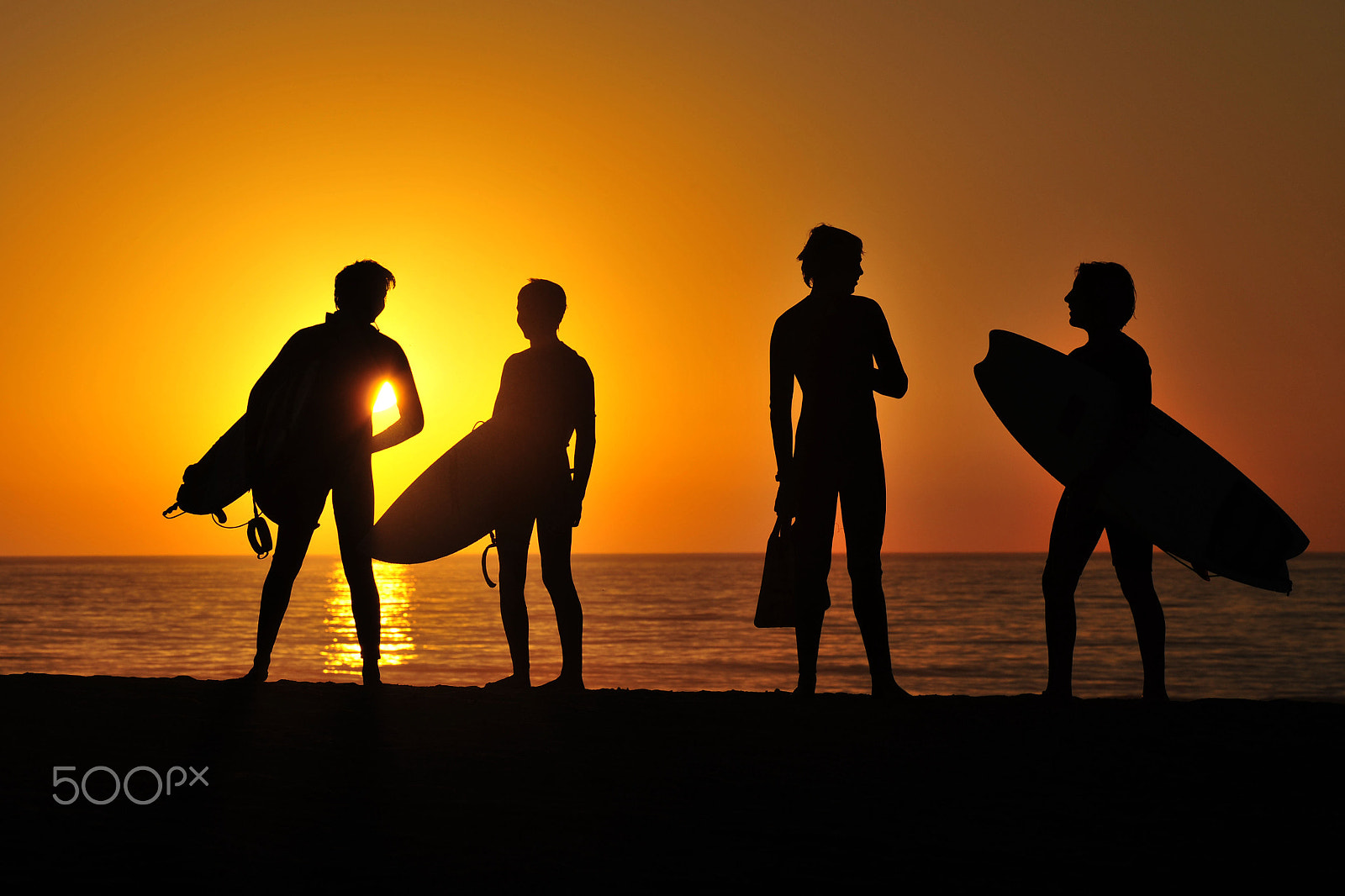 Nikon D700 sample photo. Surfers at sunset in carlsbad photography