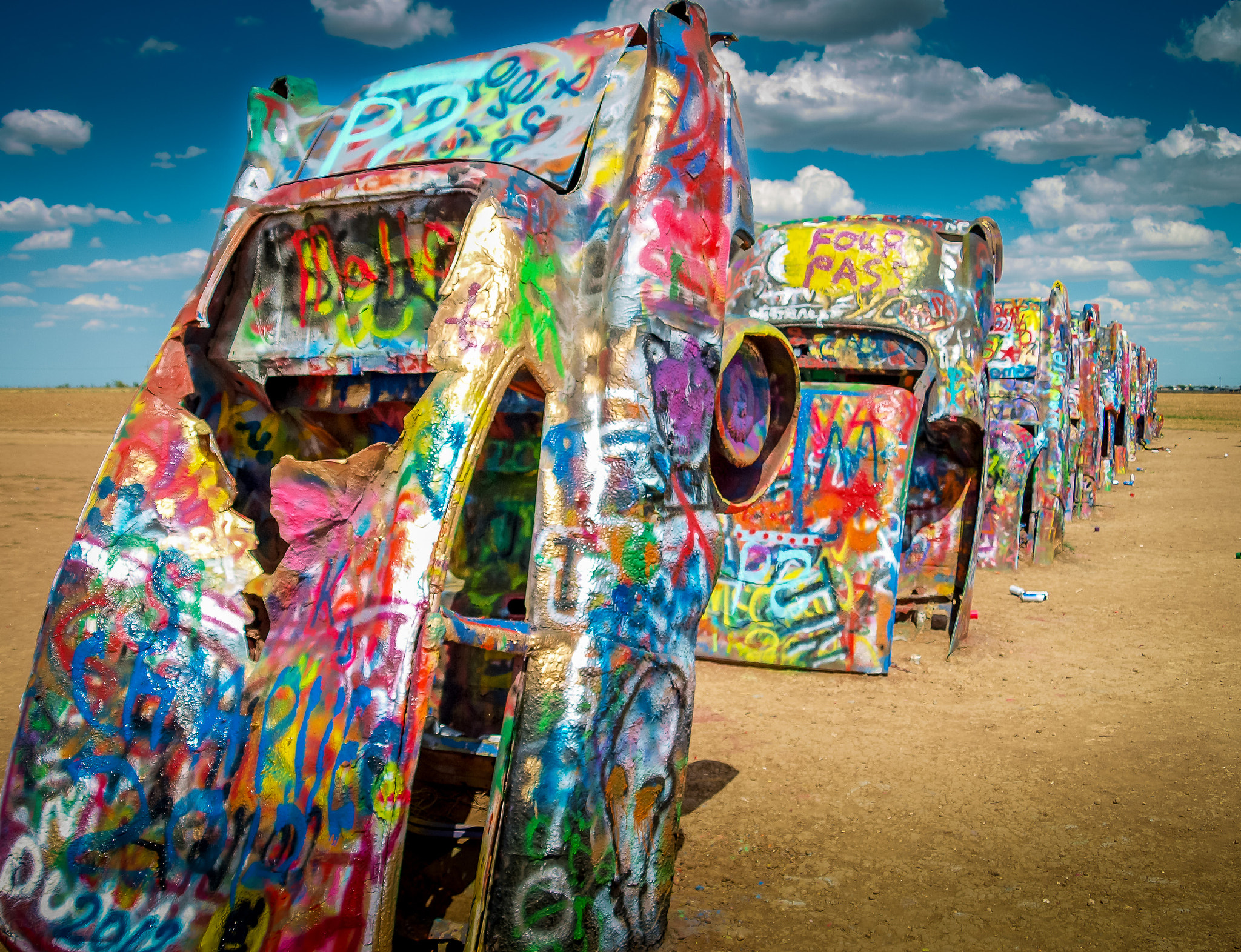 Olympus E-520 (EVOLT E-520) + Olympus Zuiko Digital 17.5-45mm F3.5-5.6 sample photo. Cadillac ranch photography