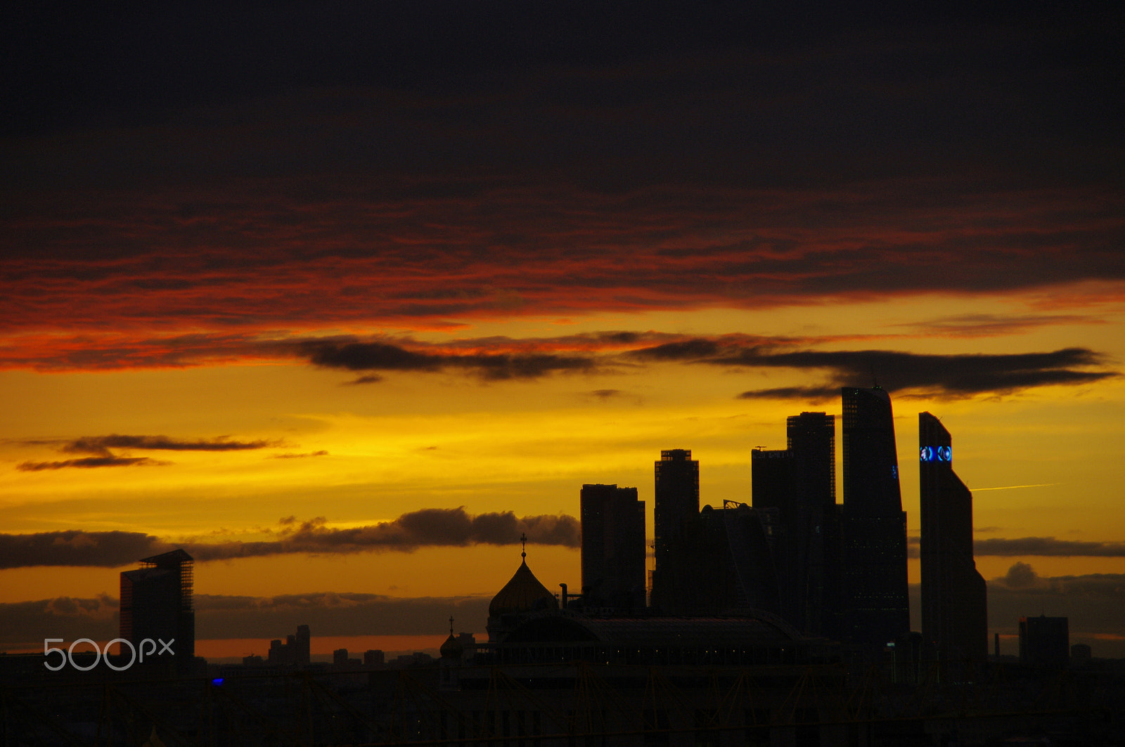 Pentax K-x sample photo. Moscow sunset photography