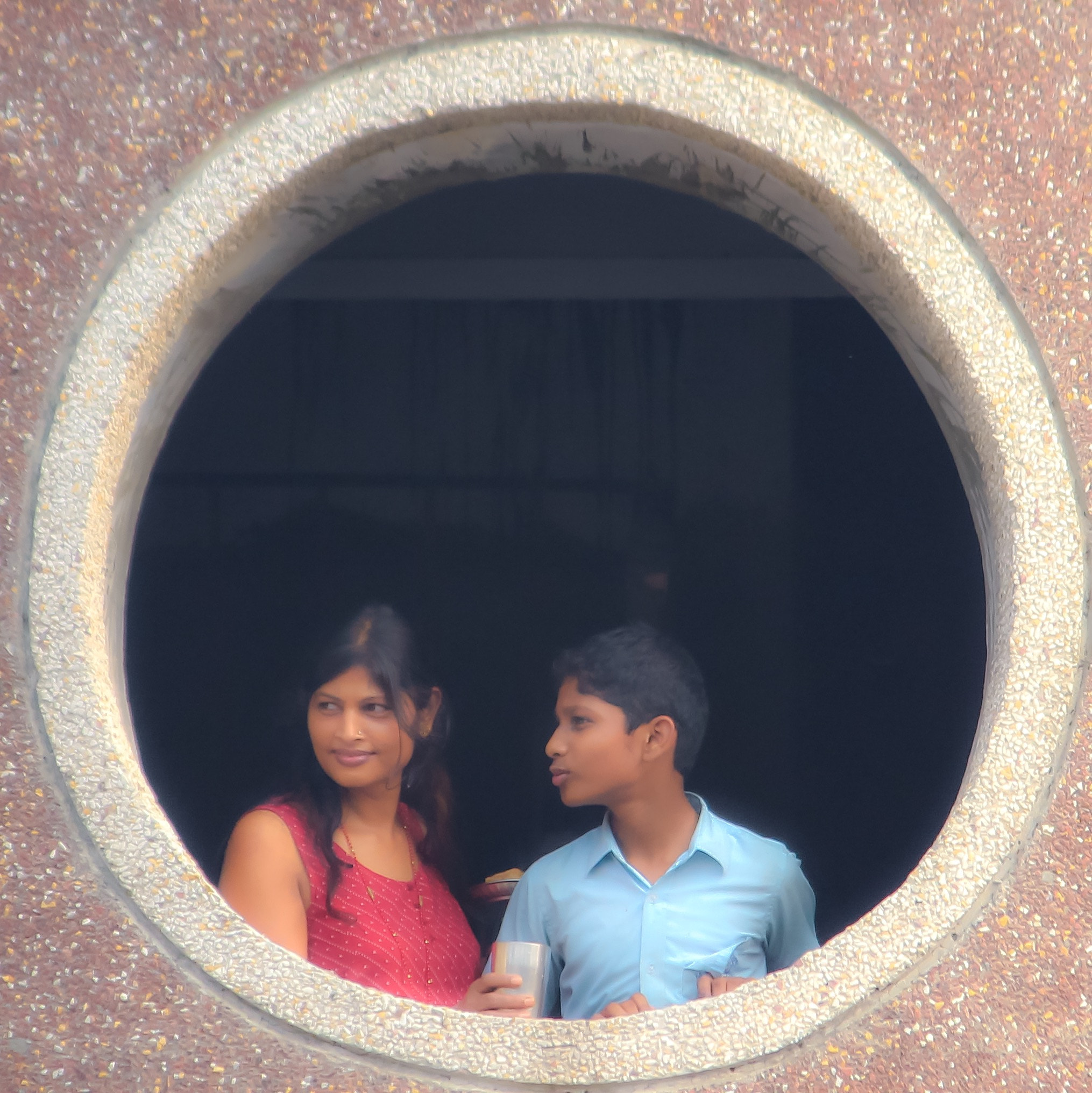 Canon EF-S 55-250mm F4-5.6 IS II sample photo. Mother and son - framed photography