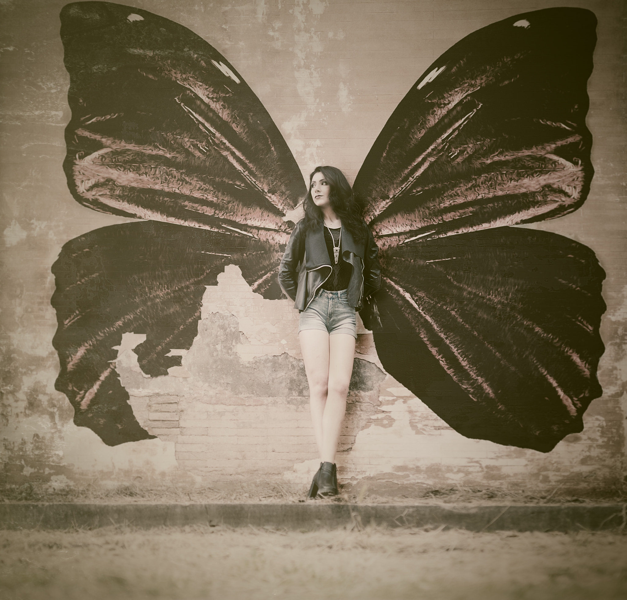 Sony a7R II + Canon 50mm F1.4 DG HSM | Art 014 sample photo. Butterfly murales photography