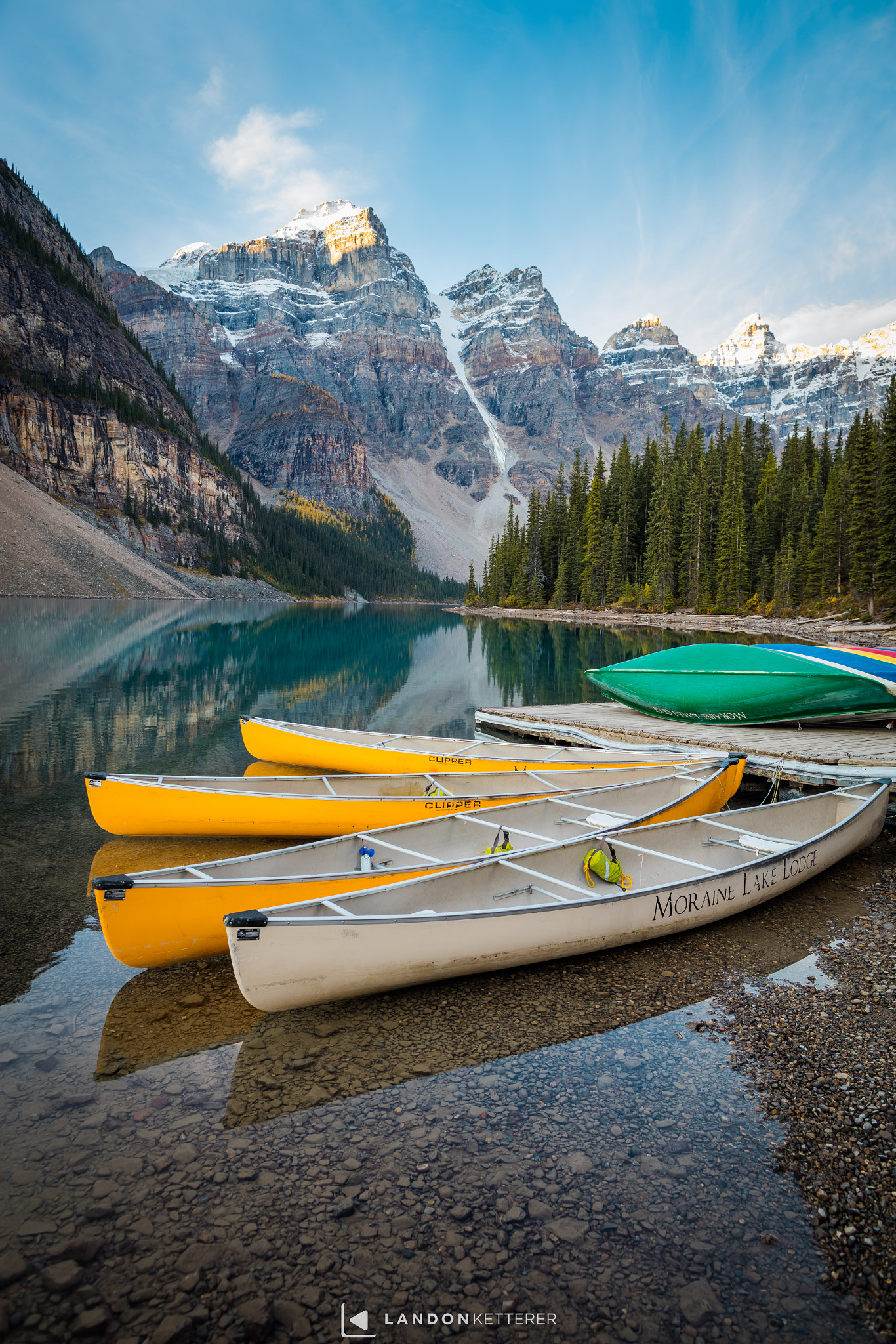 Canon EOS 5DS sample photo. Morning canoe on moraine photography