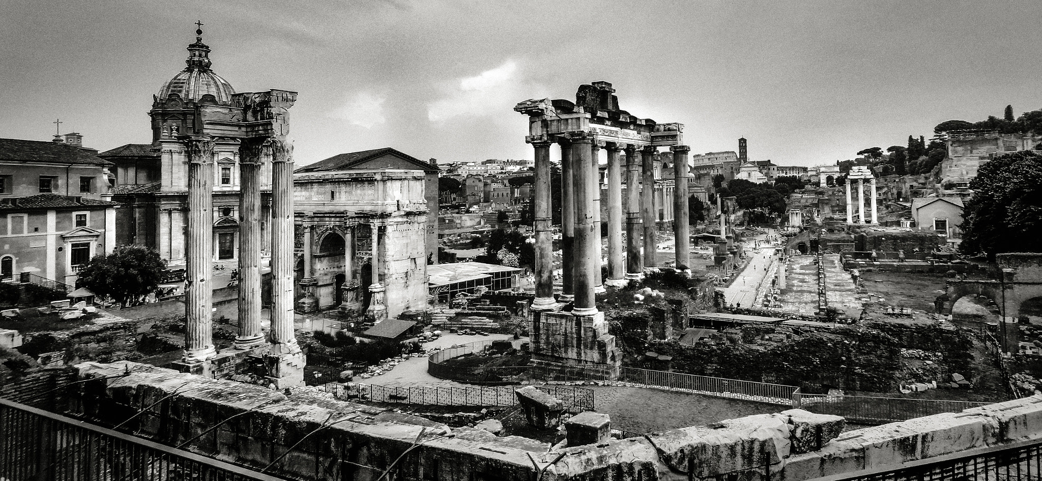 Sony DSC-W390 sample photo. Temple of saturn rome x bw photography