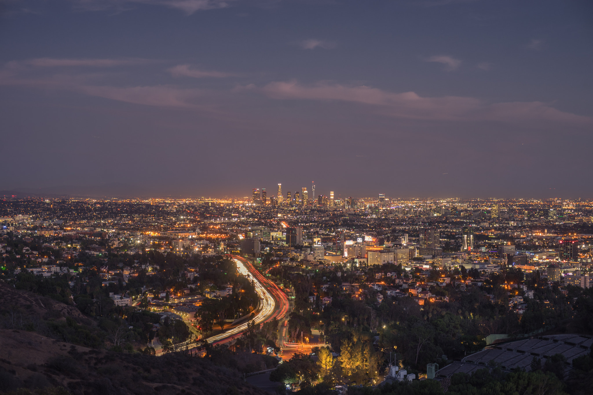 Sony a7 sample photo. Night fall los angeles photography