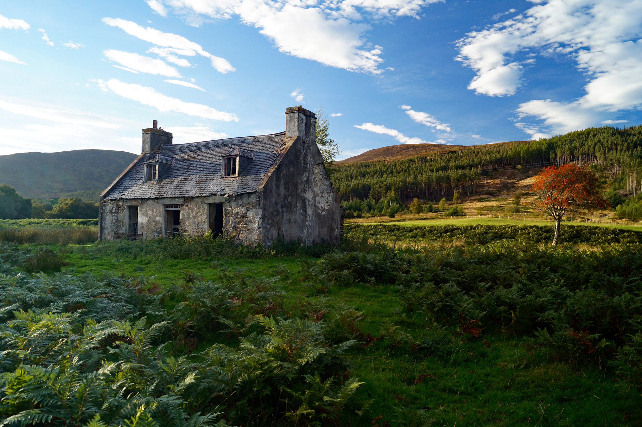 Sony DT 18-55mm F3.5-5.6 SAM II sample photo. Old ruined cottage, scottish highlands photography