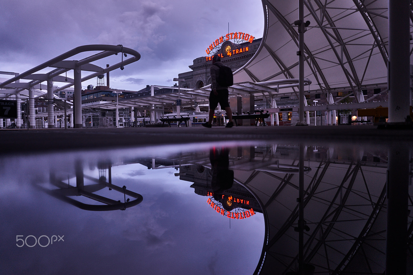 Sony a7R + Sony FE 28mm F2 sample photo. Union station reflection photography