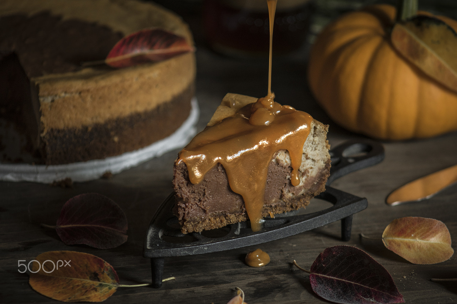 Canon EF 75-300mm f/4-5.6 USM sample photo. Chocolate bourbone pumpkin cheesecake photography