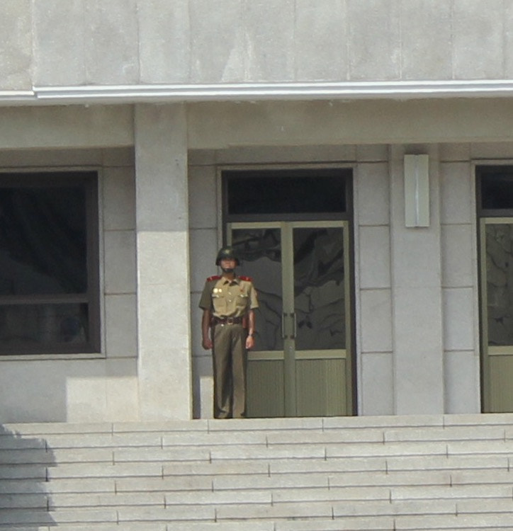 Canon EF-S 18-55mm F3.5-5.6 sample photo. Lone north korean soldier at panmunjom. photography