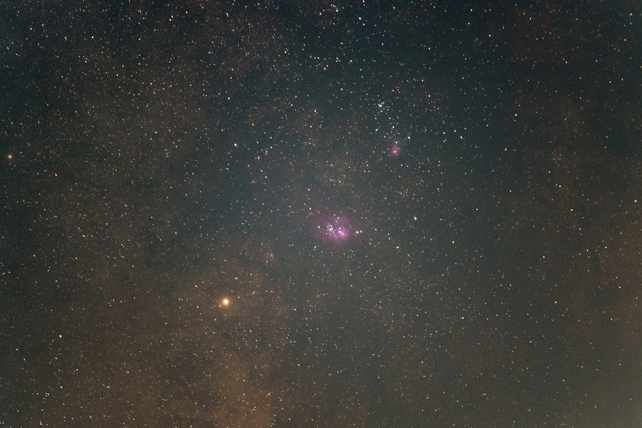 Sony a99 II + Tamron SP 70-200mm F2.8 Di VC USD sample photo. Lagoon nebula, trifid nebula and mars photography