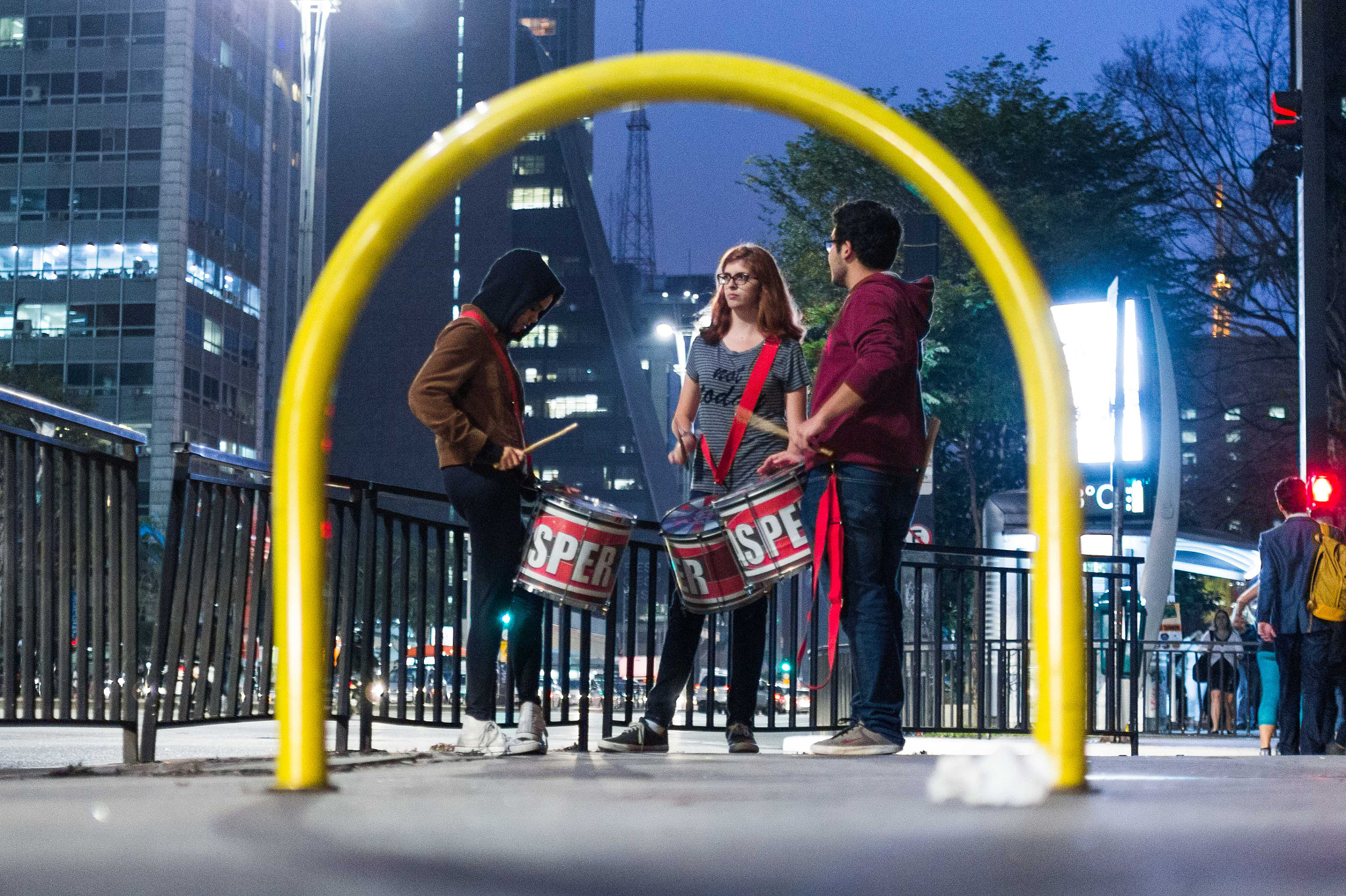 Canon EOS 60D + Canon EF 35mm F2 sample photo. Drummers in the night photography
