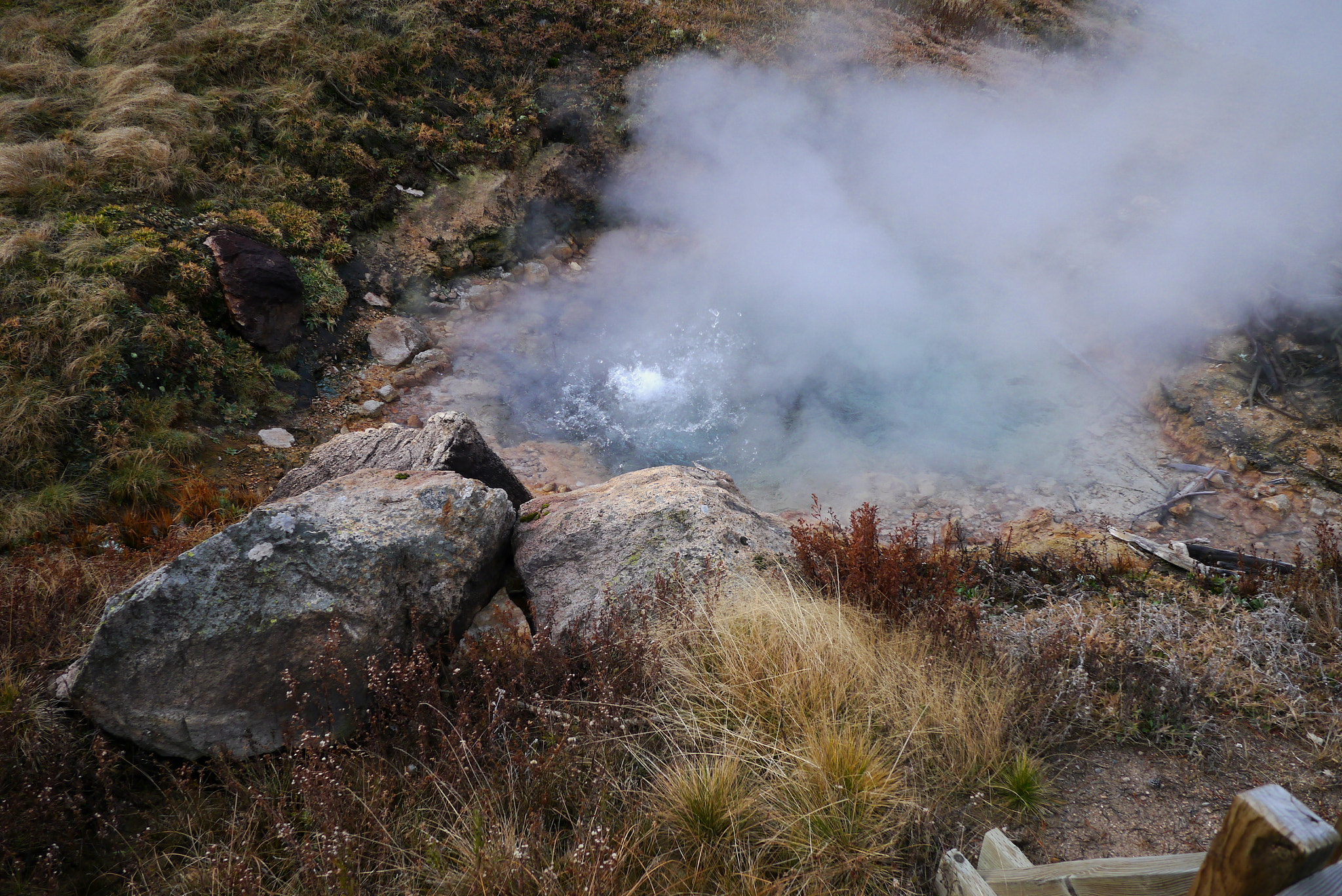 Panasonic Lumix DMC-GX1 sample photo. Yellowstone small hot spring photography