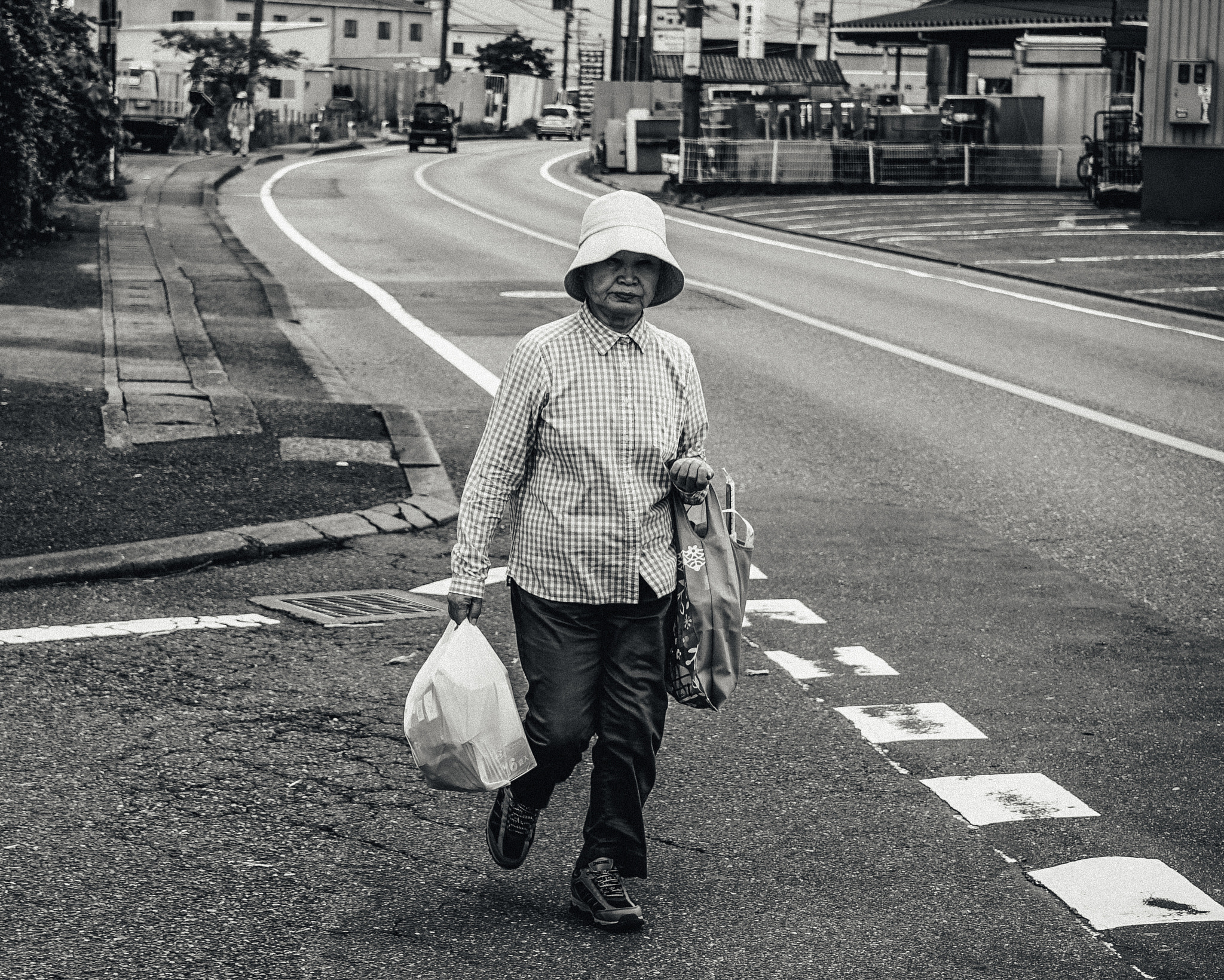 Sony a7S sample photo. Old japanese lady shopping groceries photography