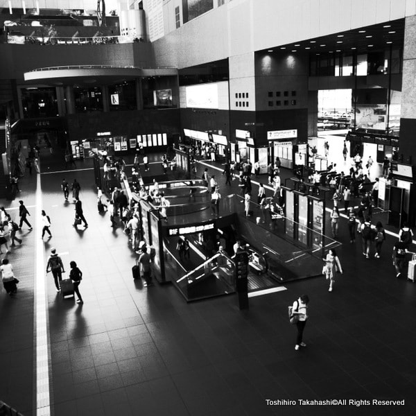 Ricoh GR DIGITAL 4 sample photo. Kyoto station in high contrast black and white photography