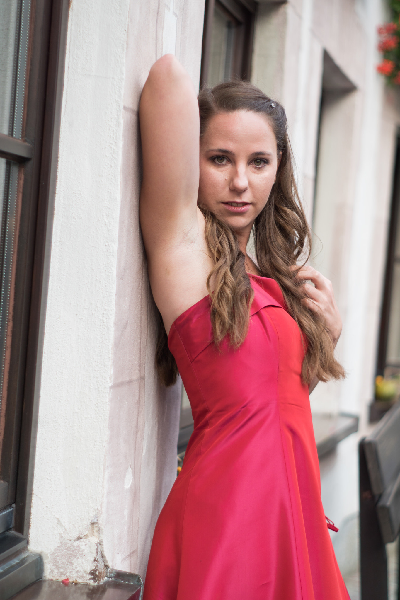 Sony ILCA-77M2 + Minolta AF 50mm F1.7 sample photo. Red dress photography