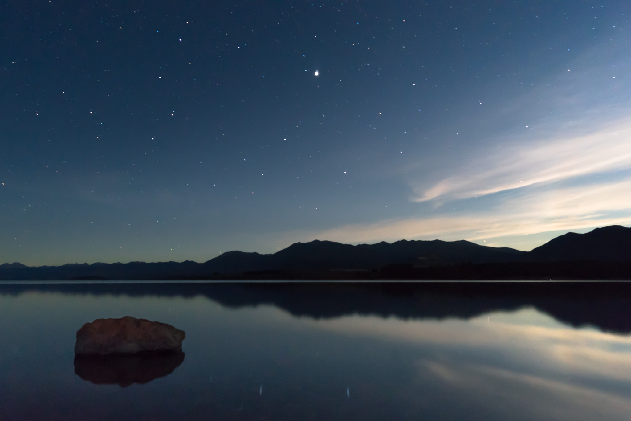 Sony a7 sample photo. Reflected stars in lake tekapo photography