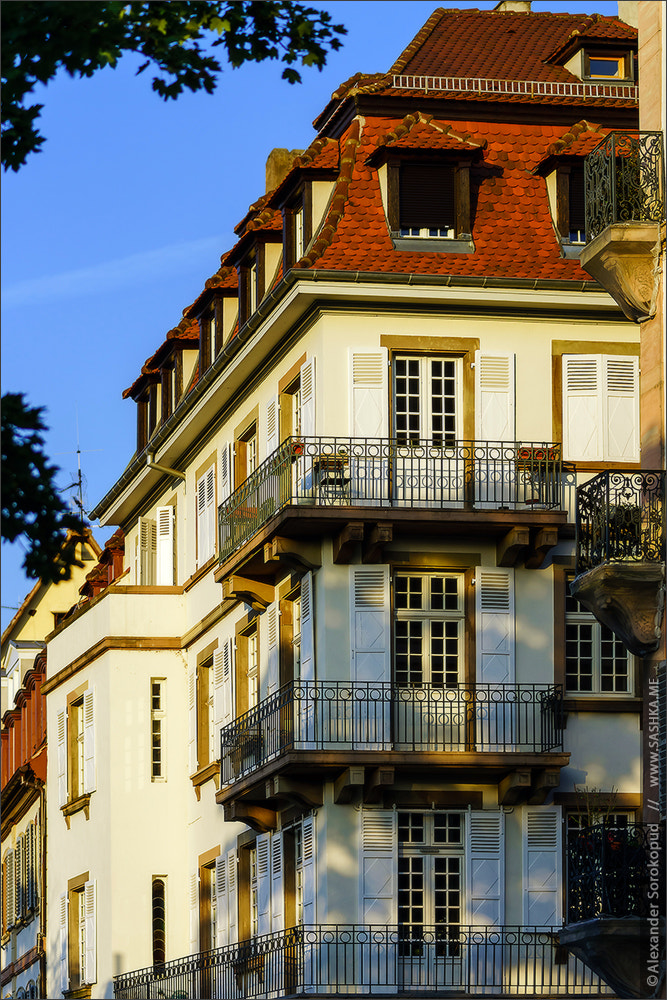 Minolta AF 80-200mm F2.8 HS-APO G sample photo. Red tile roofs of old buildings in historical center of strasbou photography