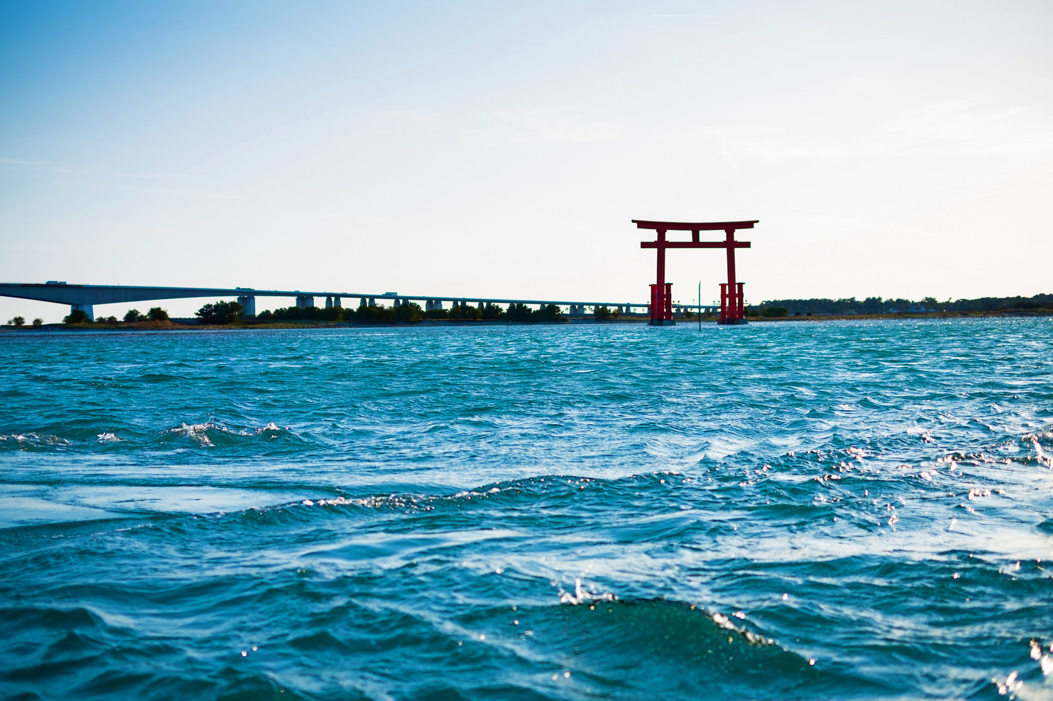 Fujifilm X-M1 sample photo. Otorii of the lake photography