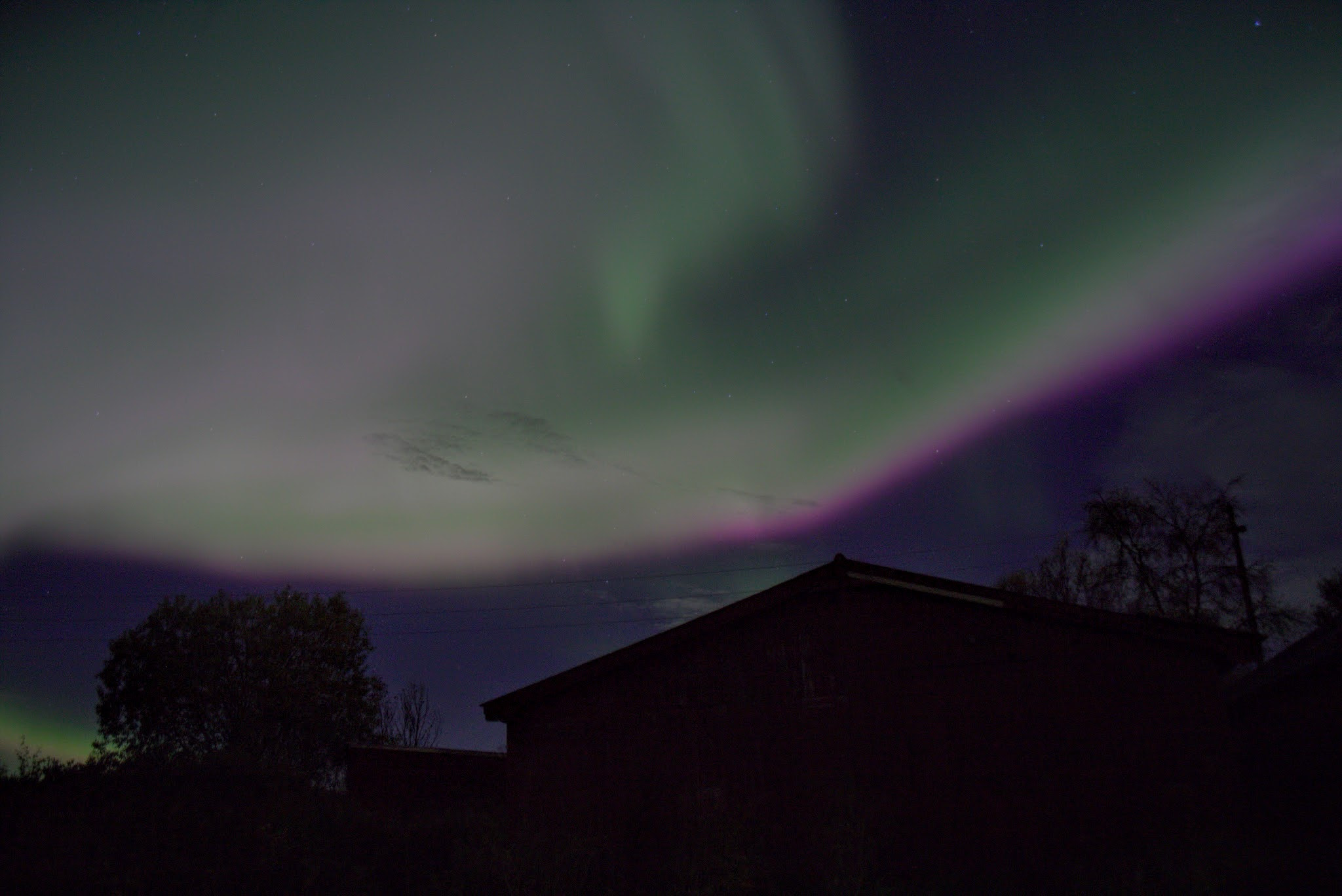 Canon EOS 6D + Canon EF 28-80mm f/3.5-5.6 USM sample photo. Northern light over the shed. photography