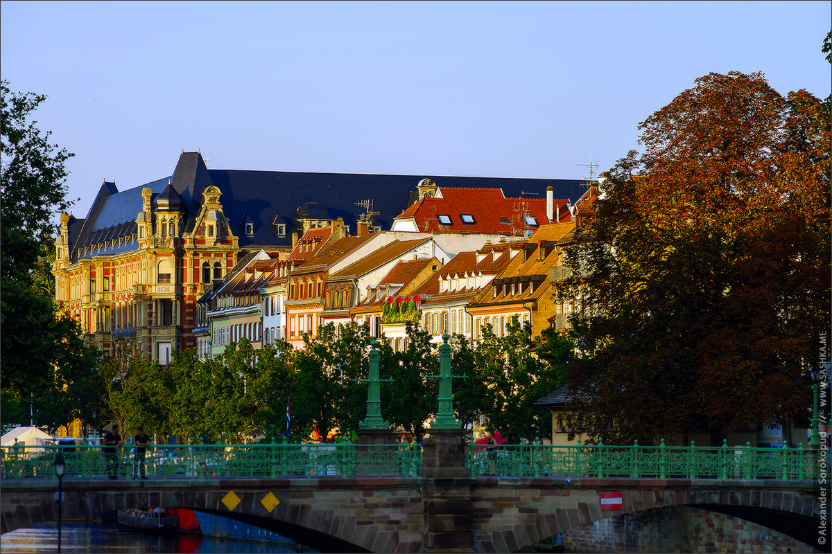 Sony a99 II sample photo. Red tile roofs of old buildings in historical center of strasbou photography