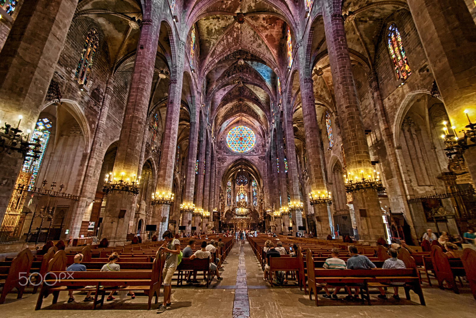 Nikon D3000 sample photo. Nave central, catedral de palma de mayorca photography