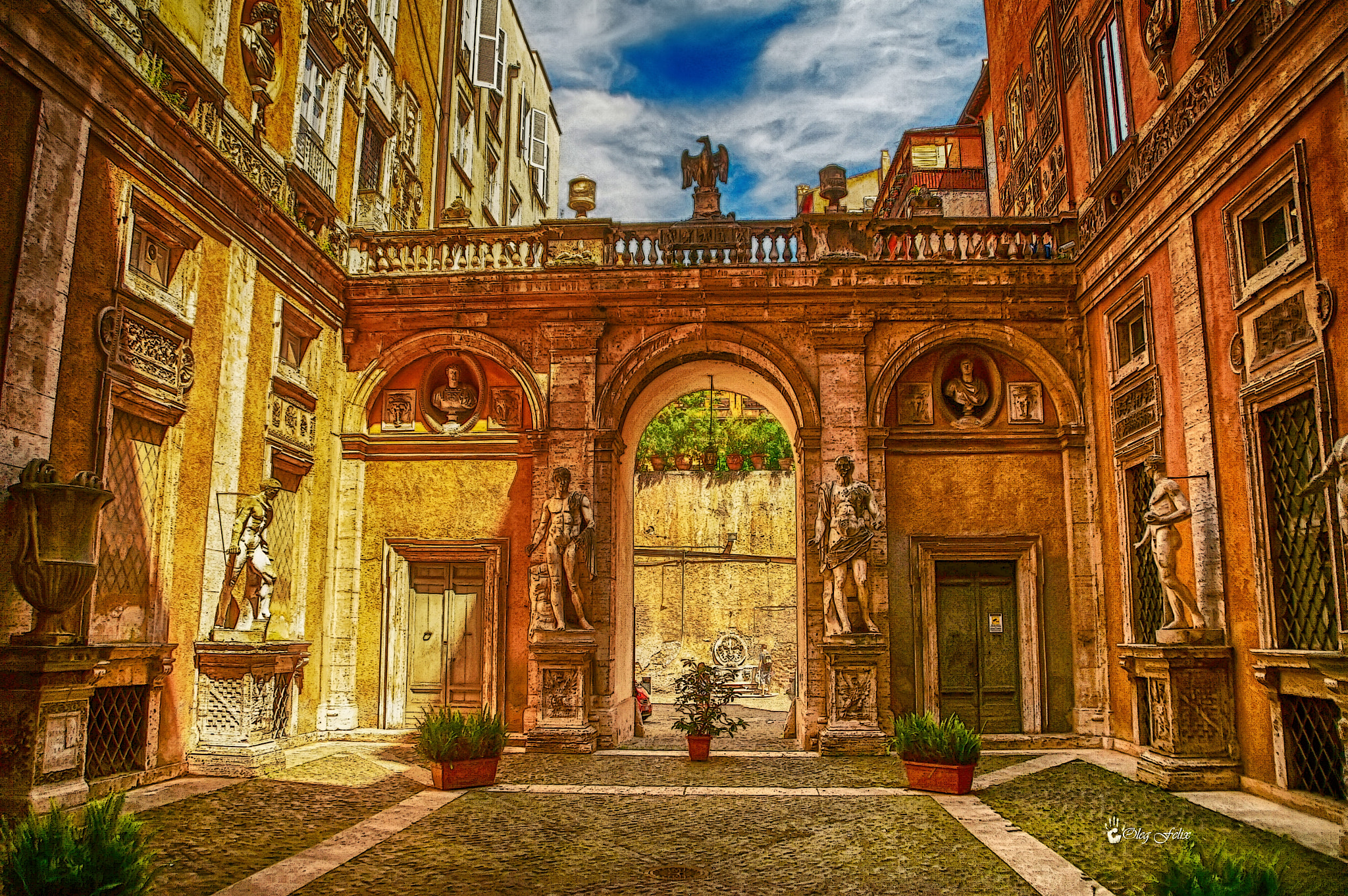 Sony SLT-A37 sample photo. Roman courtyard. photography