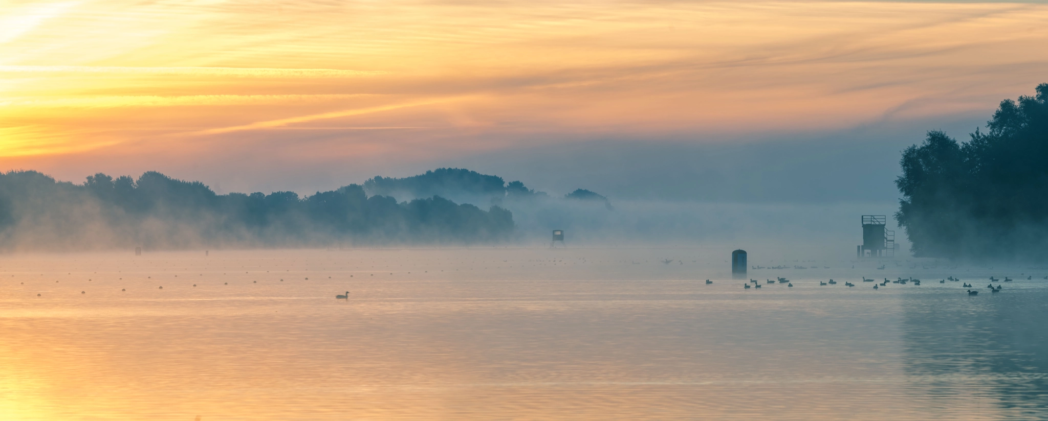 Canon EF 100-400mm F4.5-5.6L IS USM sample photo. Dove-elbe fog photography