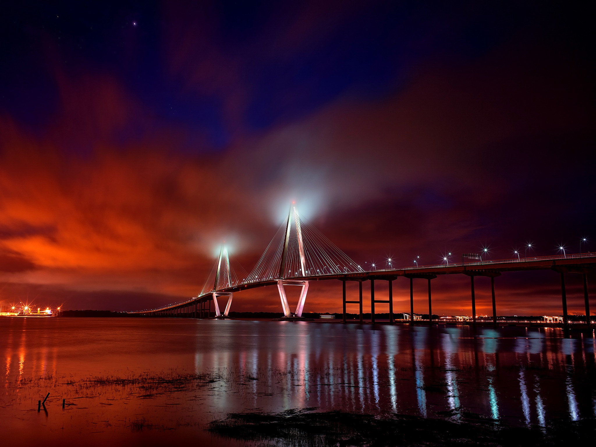 Leica Elmarit-M 28mm F2.8 ASPH sample photo. Ravenel bridge, charleston, sc photography
