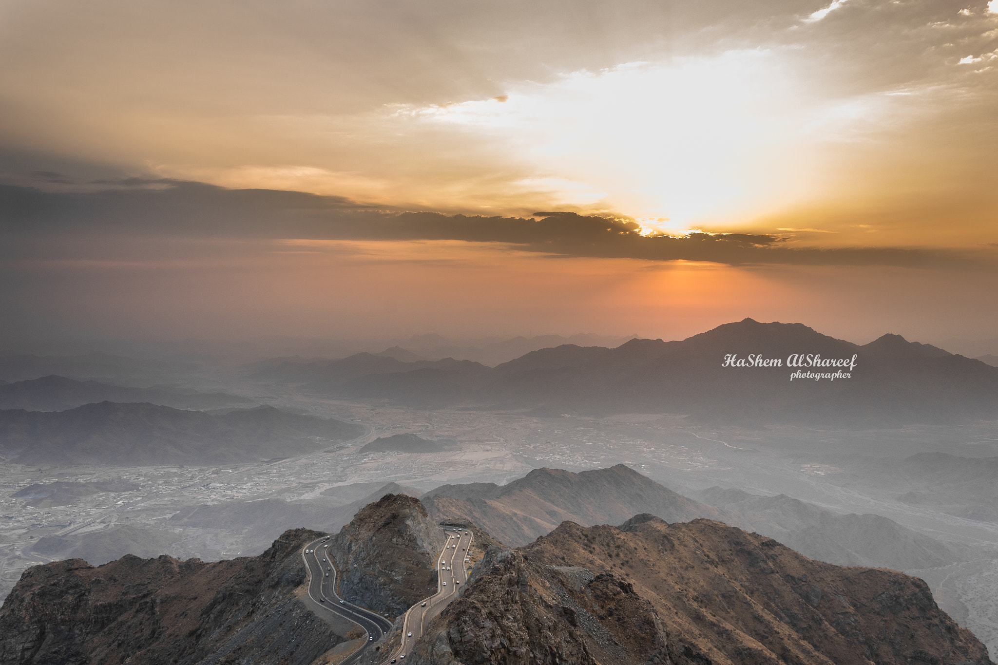 Nikon D810 sample photo. منظر غروب الشمس من جبال الهدا photography
