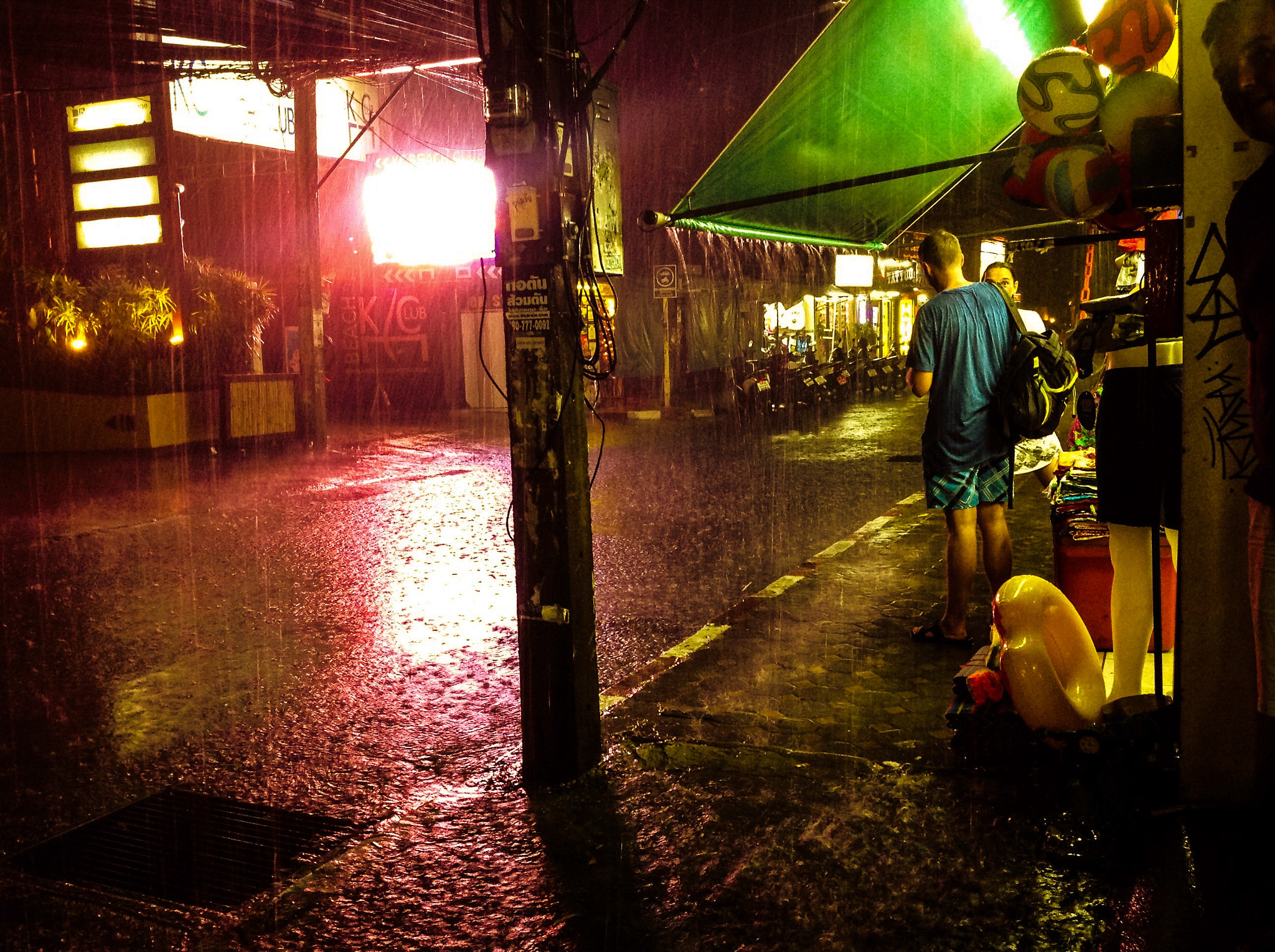iPad back camera 4.28mm f/2.4 sample photo. Rainning night in kho samui photography